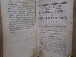 A COMPLETE MANUAL OF FAMILY AND PRIVATE DEVOTIONS 1782 BY JEREMY TAYLOR ET AL