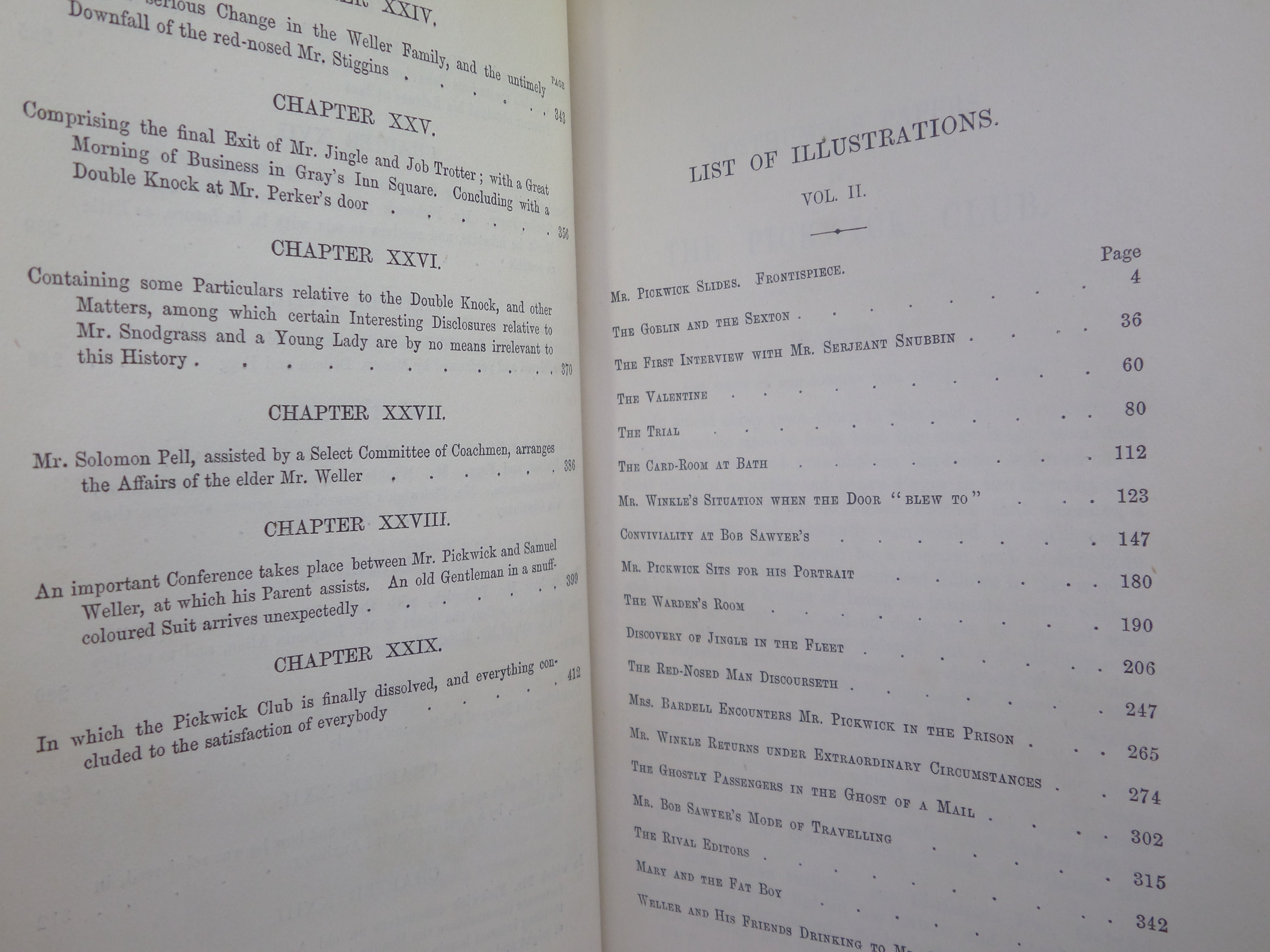 THE POSTHUMOUS PAPERS OF THE PICKWICK CLUB BY CHARLES DICKENS 1861 LEATHER BOUND IN TWO VOLUMES