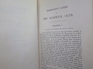 THE POSTHUMOUS PAPERS OF THE PICKWICK CLUB BY CHARLES DICKENS 1861 LEATHER BOUND IN TWO VOLUMES