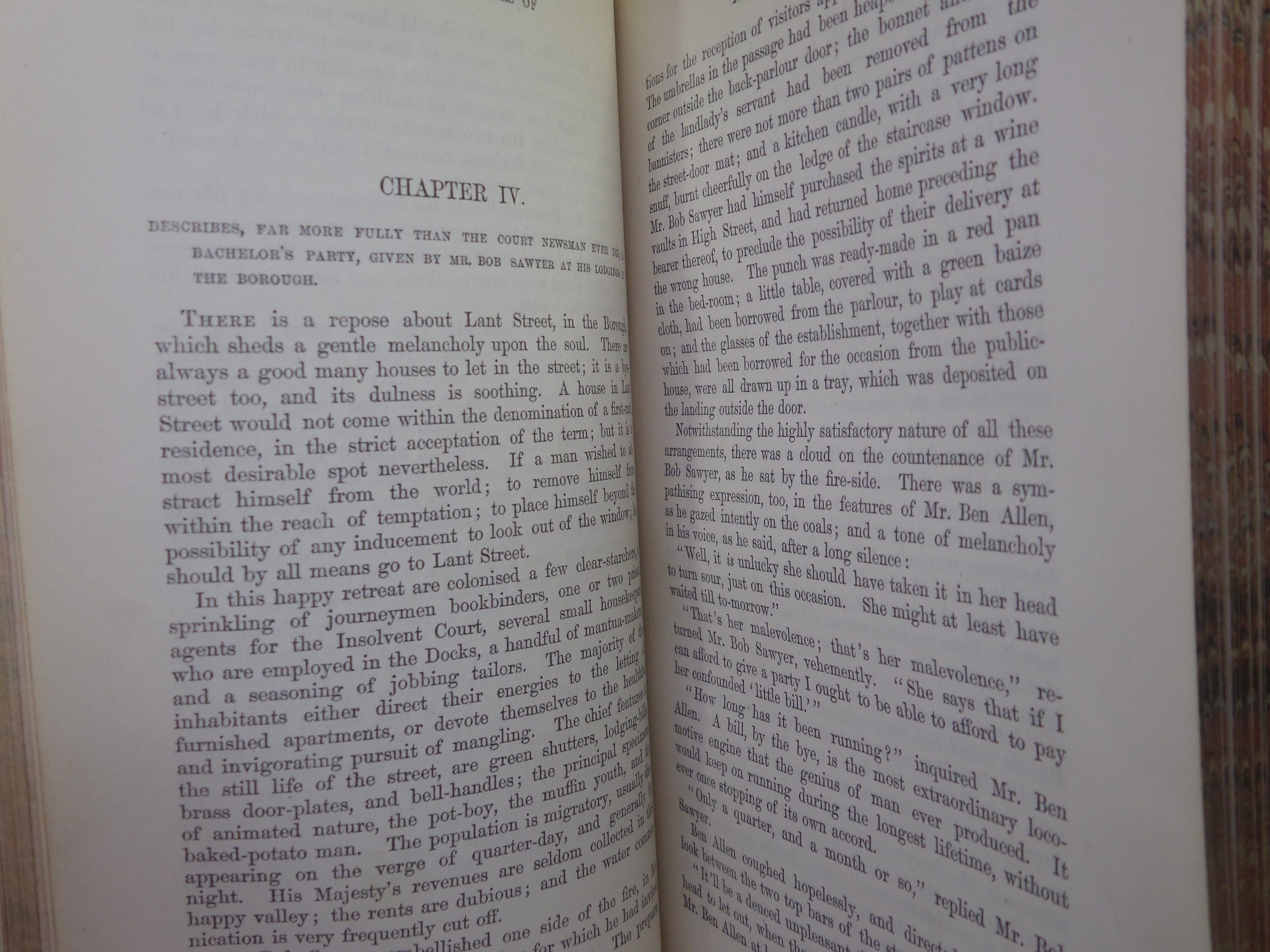 THE POSTHUMOUS PAPERS OF THE PICKWICK CLUB BY CHARLES DICKENS 1861 LEATHER BOUND IN TWO VOLUMES