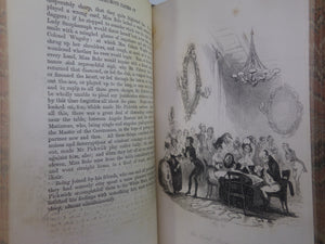 THE POSTHUMOUS PAPERS OF THE PICKWICK CLUB BY CHARLES DICKENS 1861 LEATHER BOUND IN TWO VOLUMES