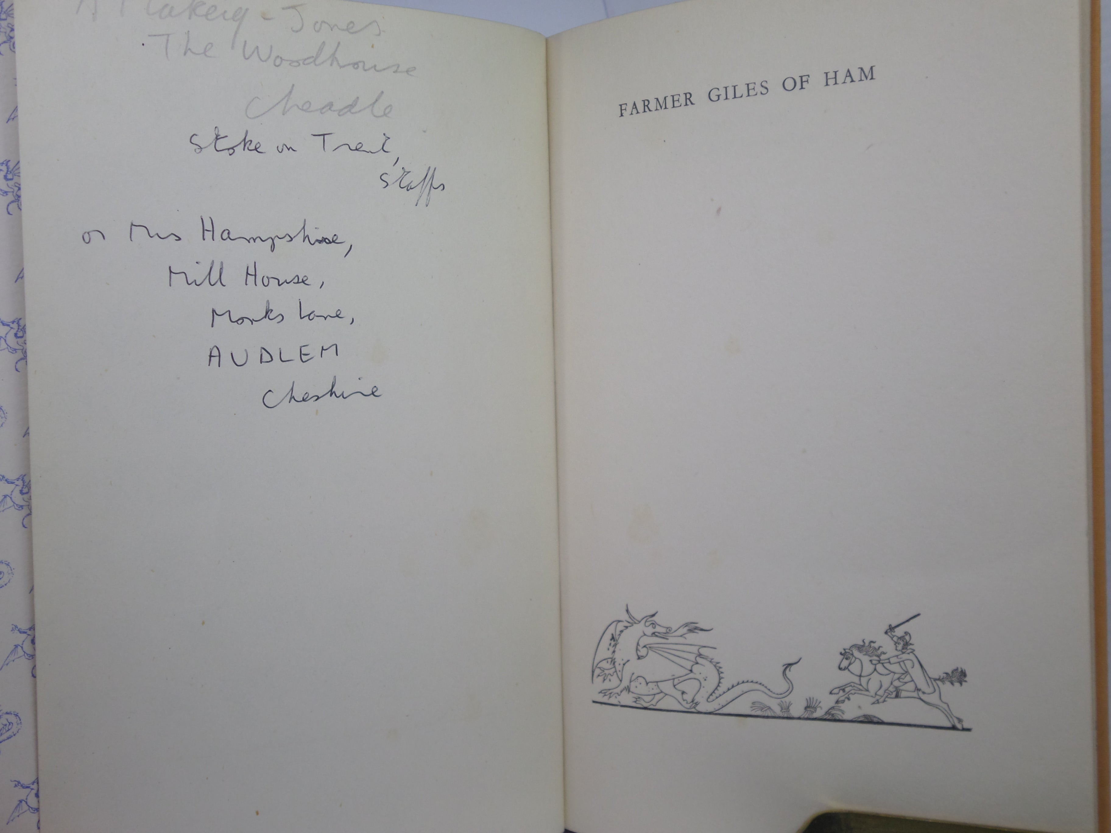 FARMER GILES OF HAM BY J.R.R. TOLKIEN 1949 FIRST EDITION