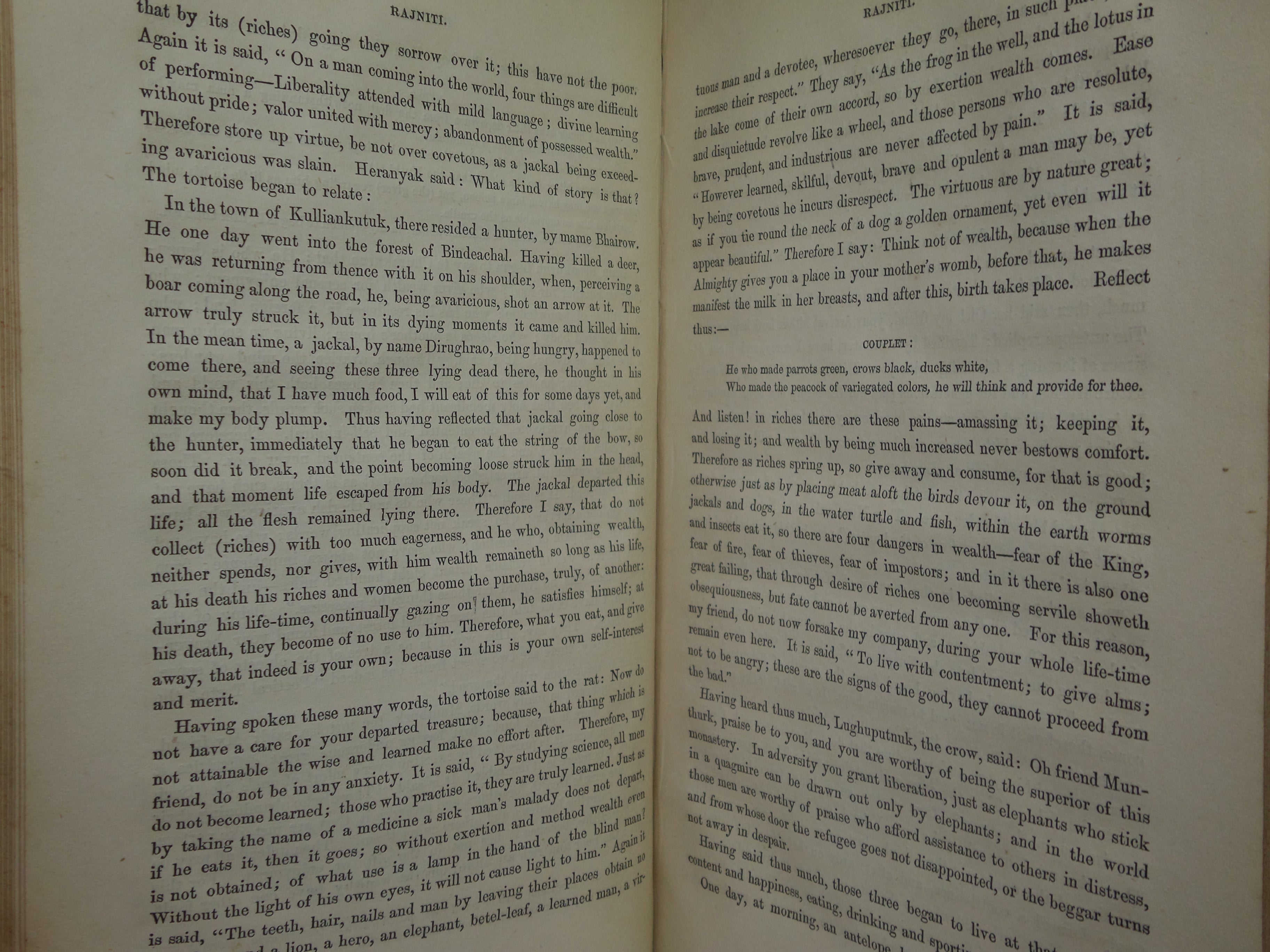 RAJNITI: OR TALES, EXHIBITING THE MORAL DOCTRINES... SHRI LALLU LAL KAB 1853