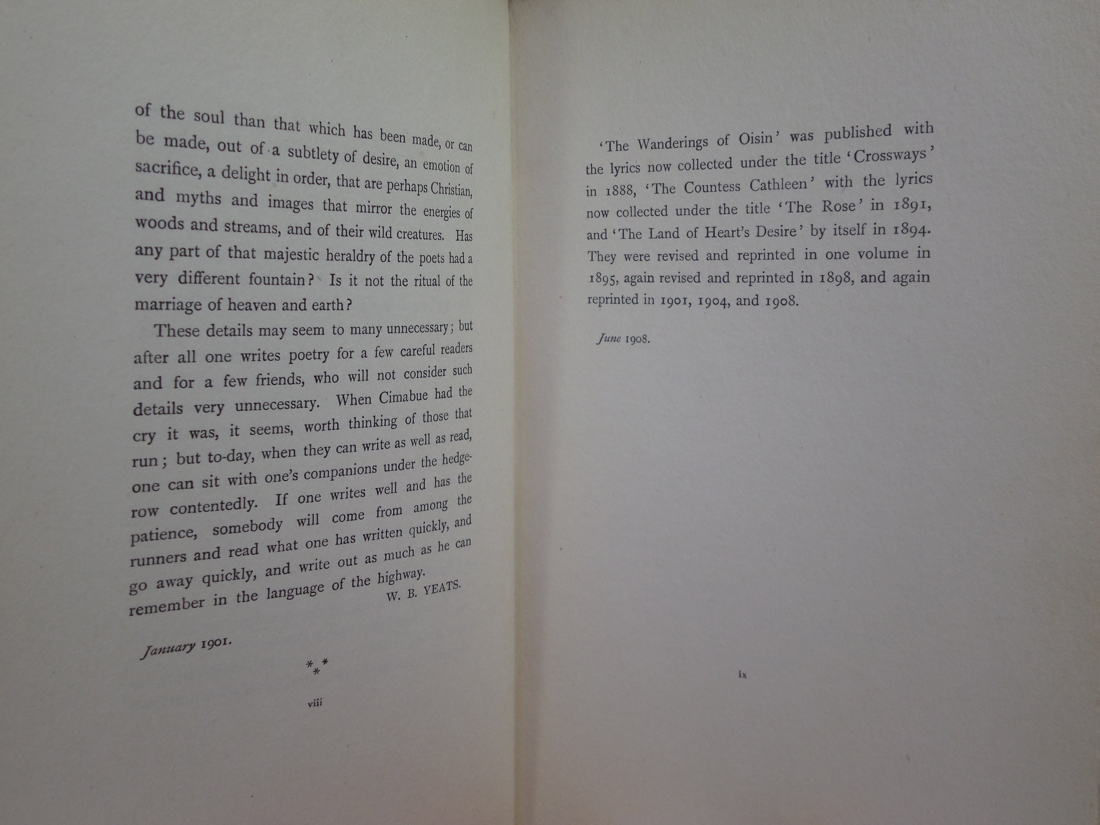 POEMS BY W. B. YEATS 1908