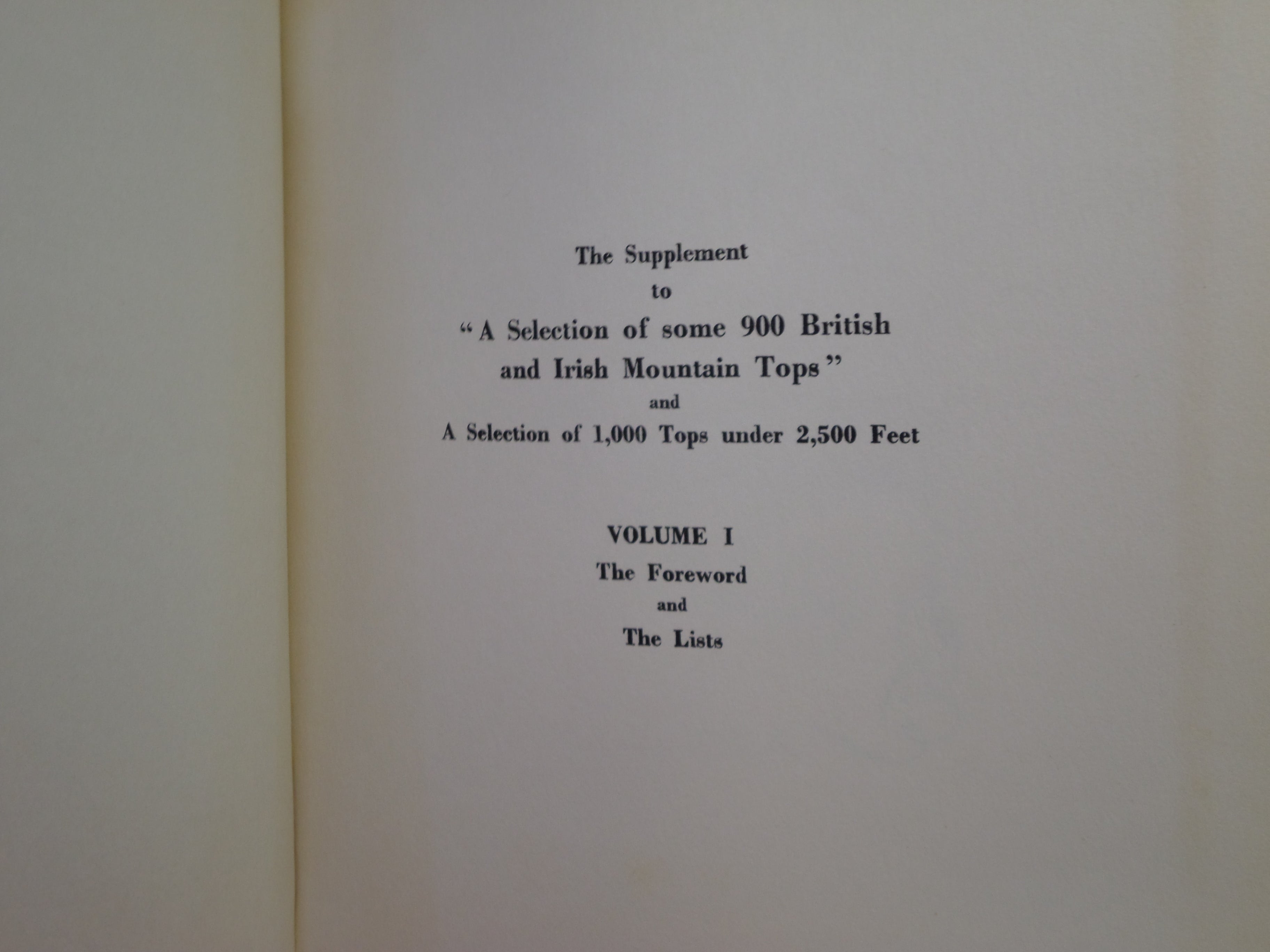 A SELECTION OF SOME 900 BRITISH AND IRISH MOUNTAIN TOPS 1954-62 WILLIAM DOCHARTY