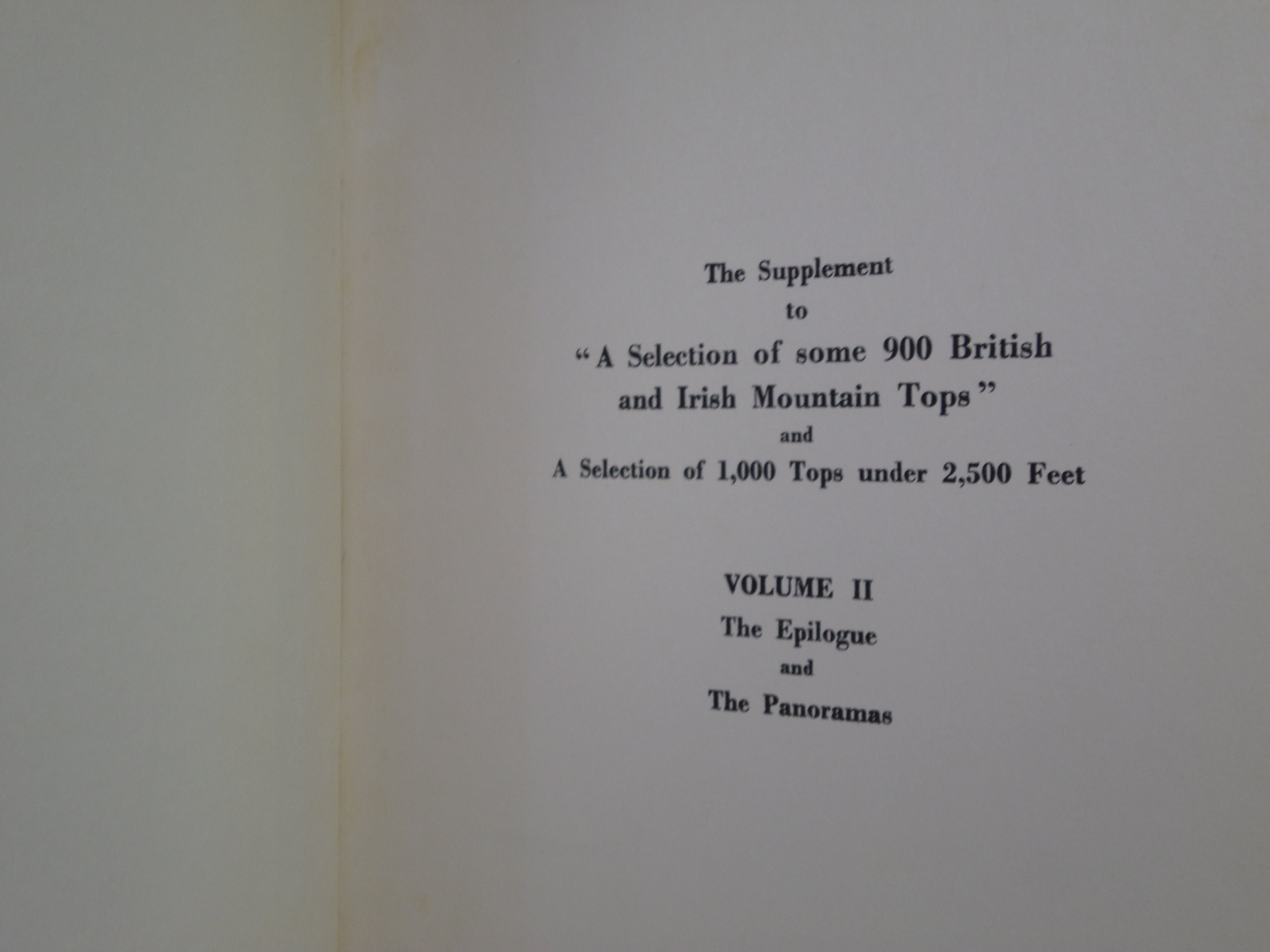 A SELECTION OF SOME 900 BRITISH AND IRISH MOUNTAIN TOPS 1954-62 WILLIAM DOCHARTY