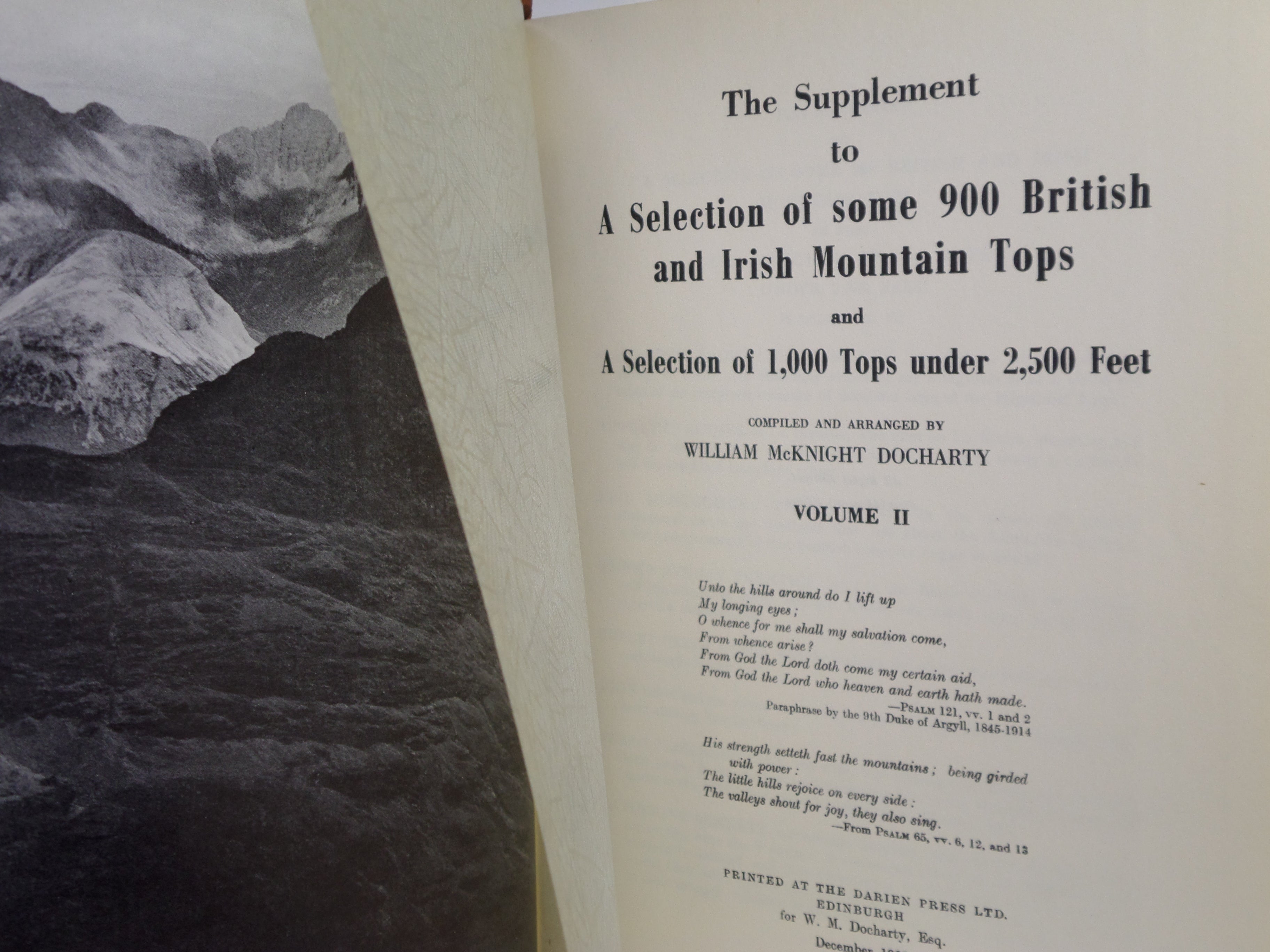 A SELECTION OF SOME 900 BRITISH AND IRISH MOUNTAIN TOPS 1954-62 WILLIAM DOCHARTY