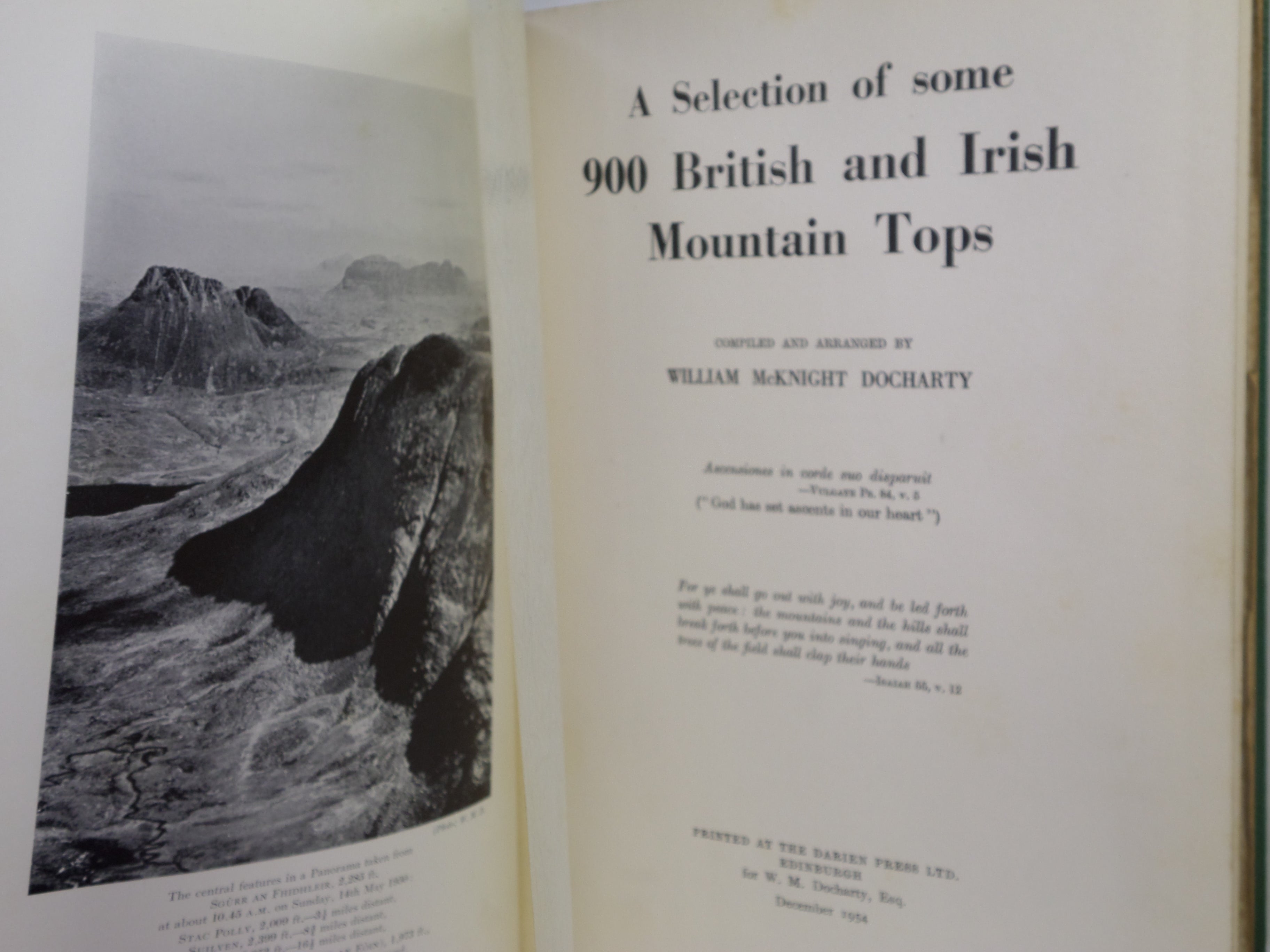 A SELECTION OF SOME 900 BRITISH AND IRISH MOUNTAIN TOPS 1954-62 WILLIAM DOCHARTY