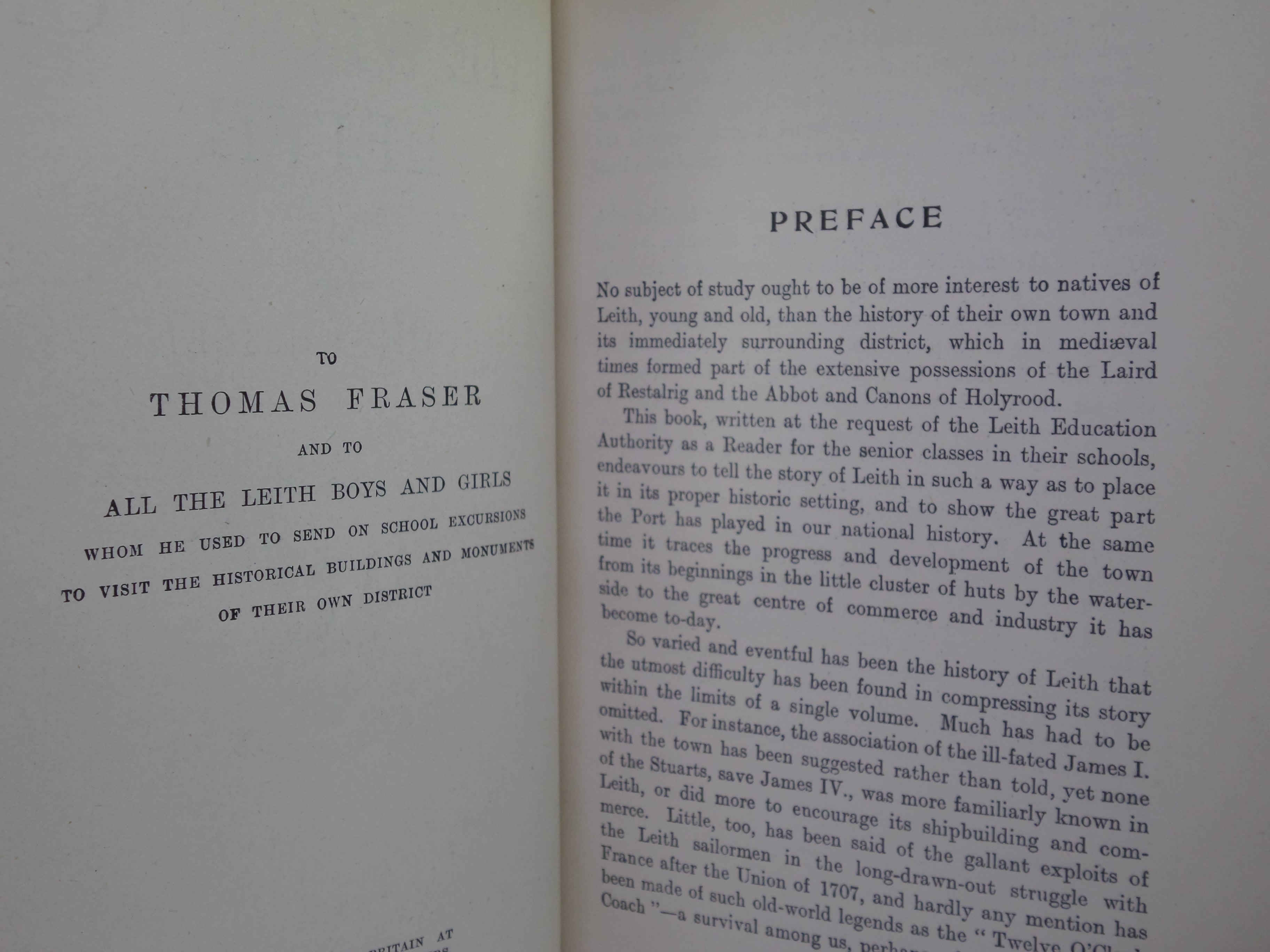 THE STORY OF LEITH BY JOHN RUSSELL 1922 FINEY BOUND SIGNED PRESENTATION COPY