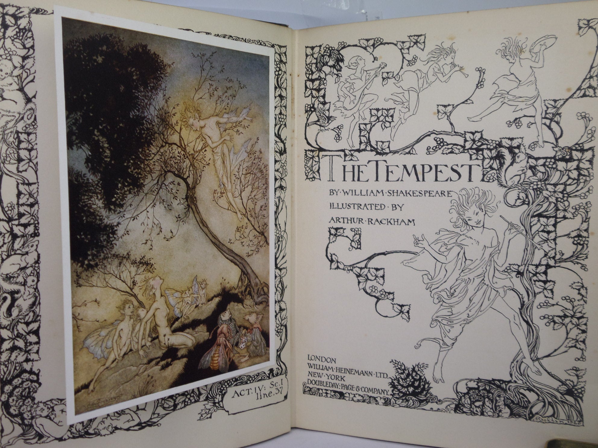 THE TEMPEST BY WILLIAM SHAKESPEARE 1926 FIRST EDITION ILLUSTRATED BY ARTHUR RACKHAM