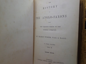 THE HISTORY OF THE ANGLO-SAXONS BY SHARON TURNER 1852 LEATHER-BOUND