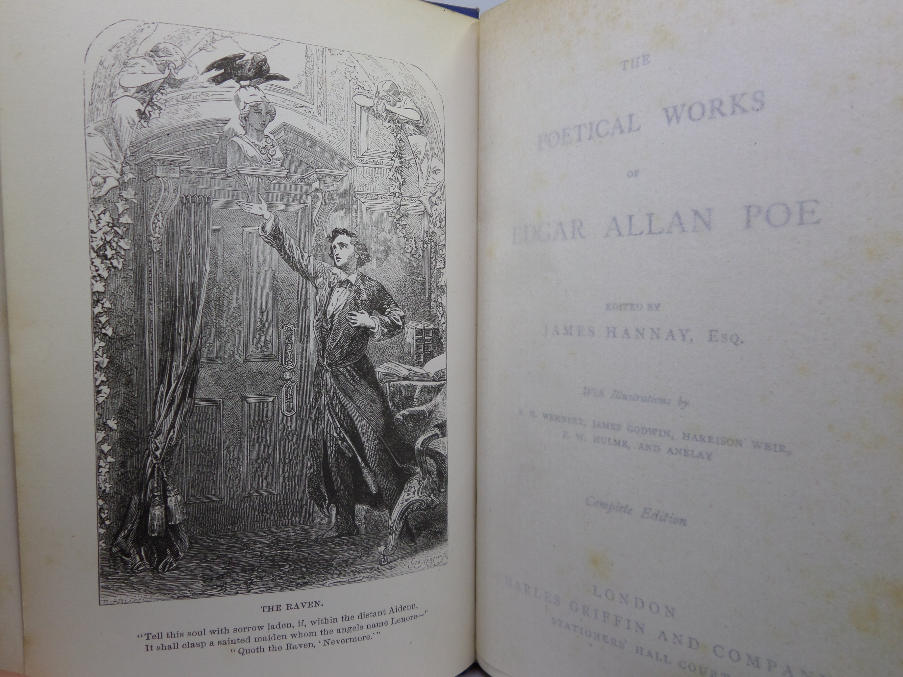 THE POETICAL WORKS OF EDGAR ALLAN POE 1852 COMPLETE EDITION ILLUSTRATED