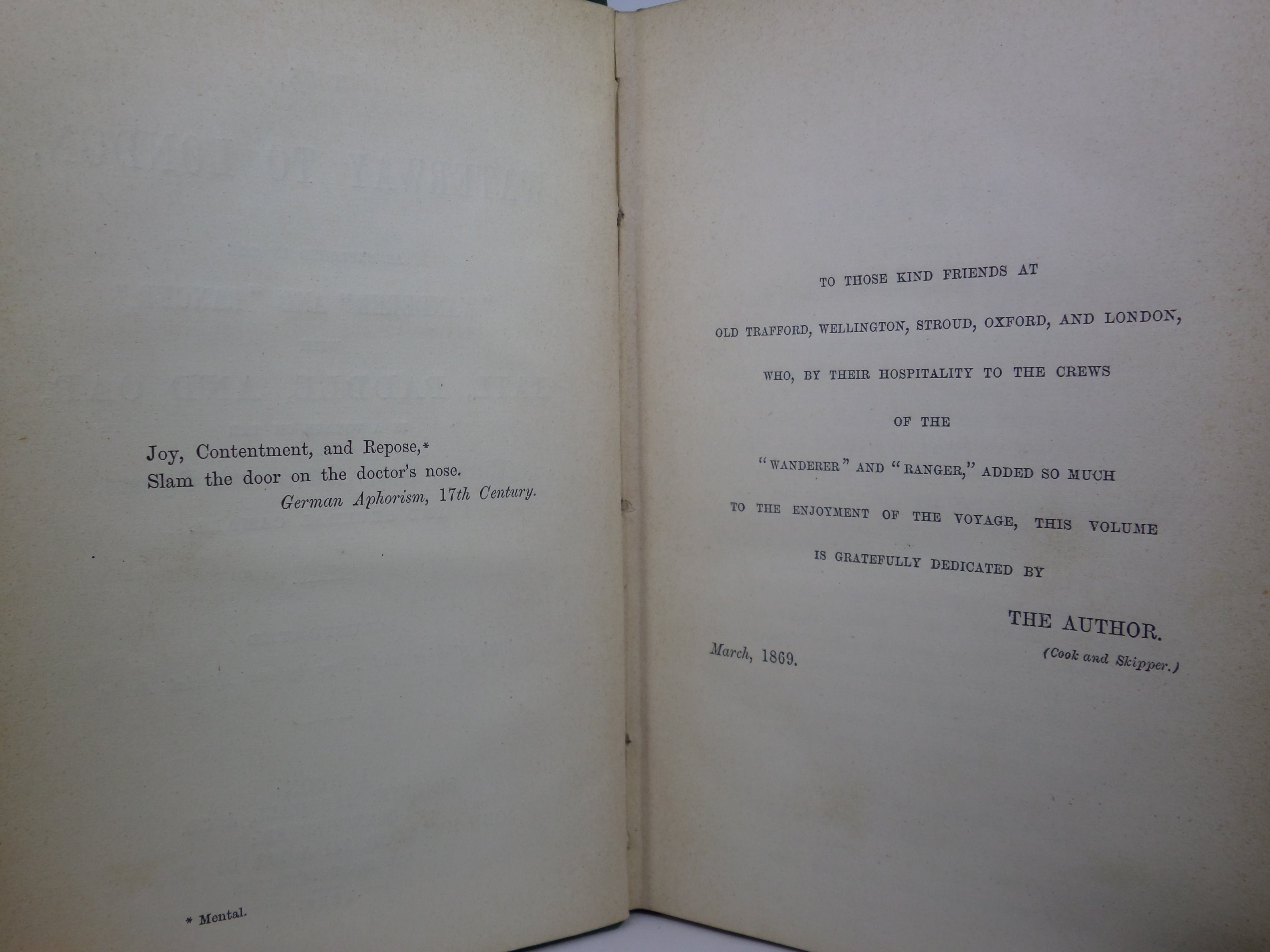 THE WATERWAY TO LONDON AS EXPLORED IN THE “WANDERER” AND “RANGER” BY ALFRED SCHOFIELD 1869 FIRST EDITION