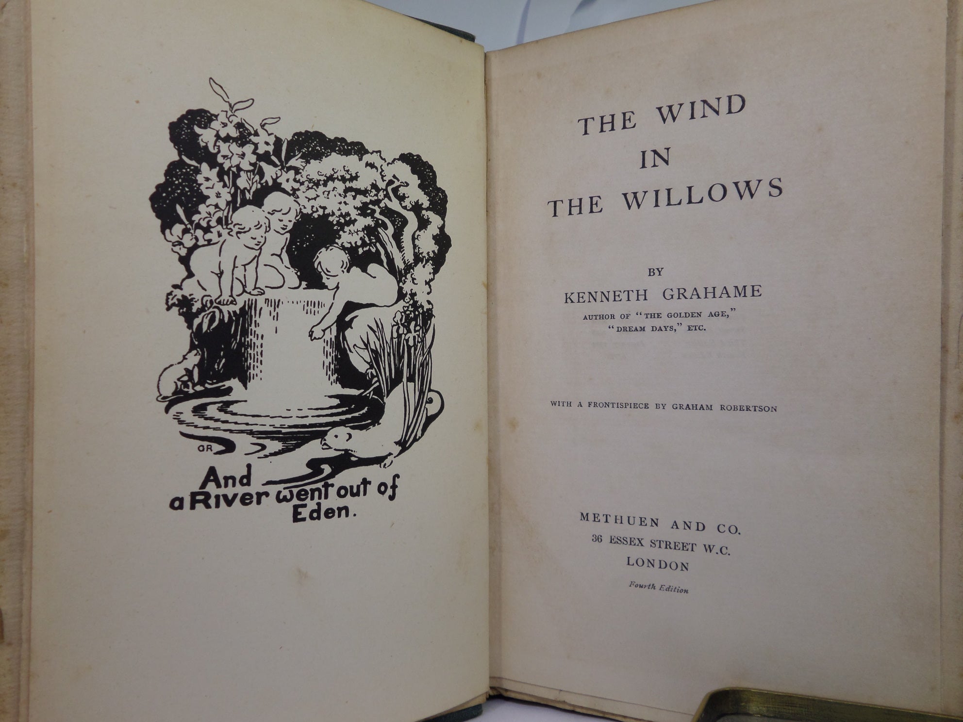 THE WIND IN THE WILLOWS BY KENNETH GRAHAME 1909 FOURTH EDITION