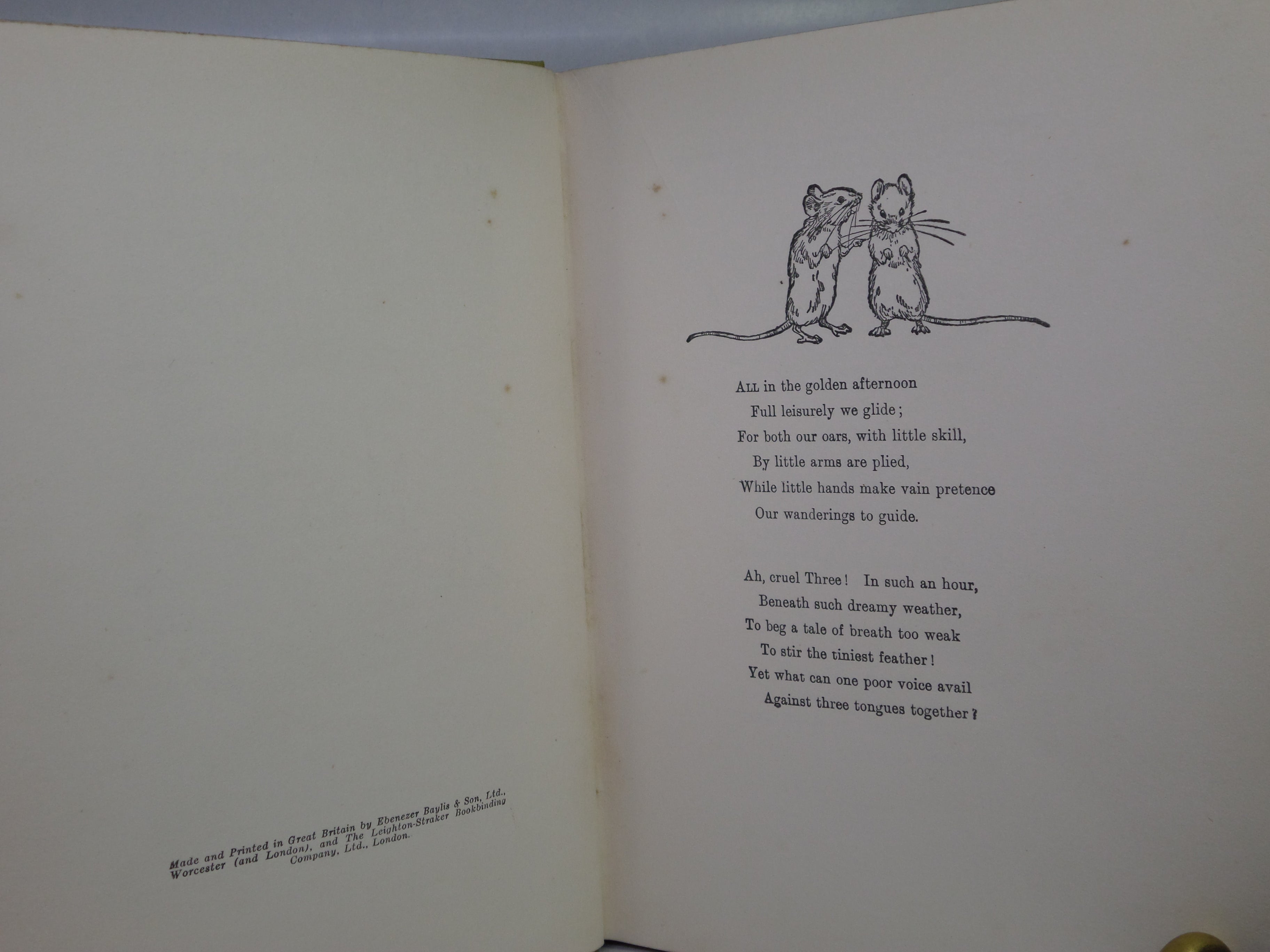 ALICE'S ADVENTURES IN WONDERLAND BY LEWIS CARROLL CA. 1935