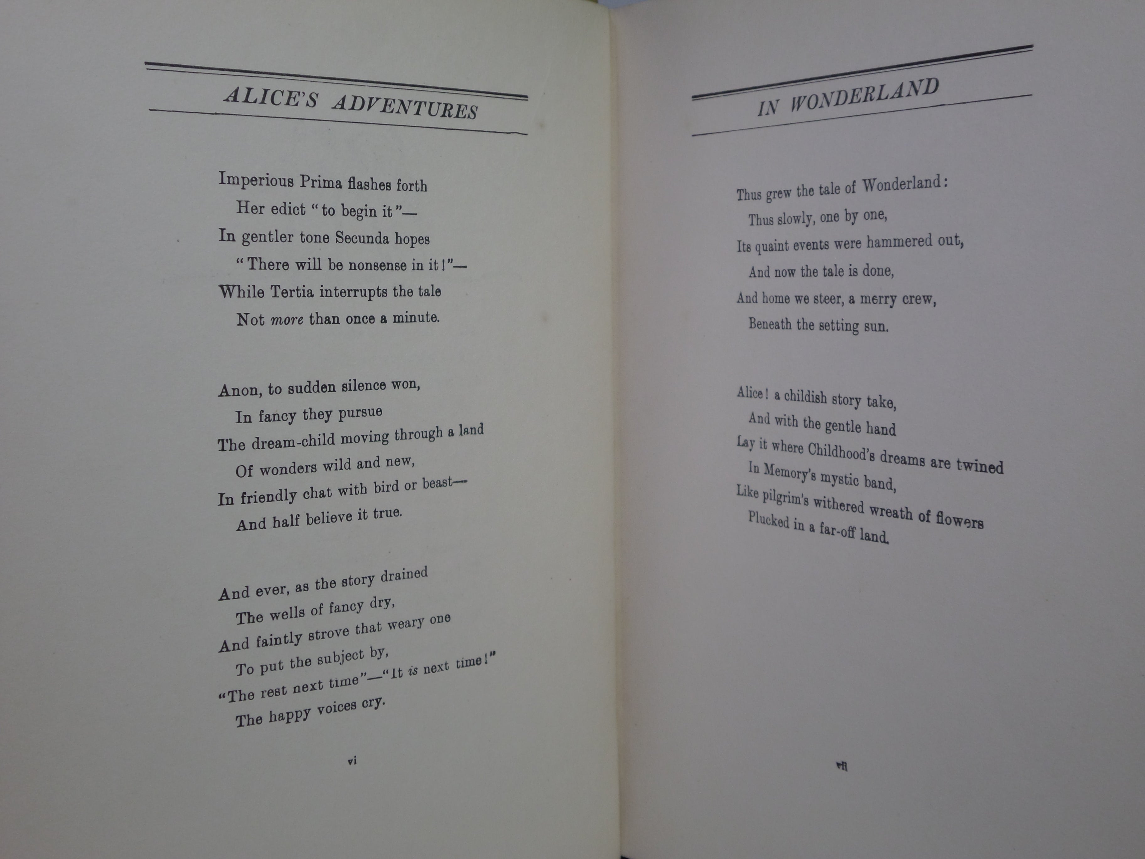 ALICE'S ADVENTURES IN WONDERLAND BY LEWIS CARROLL CA. 1935