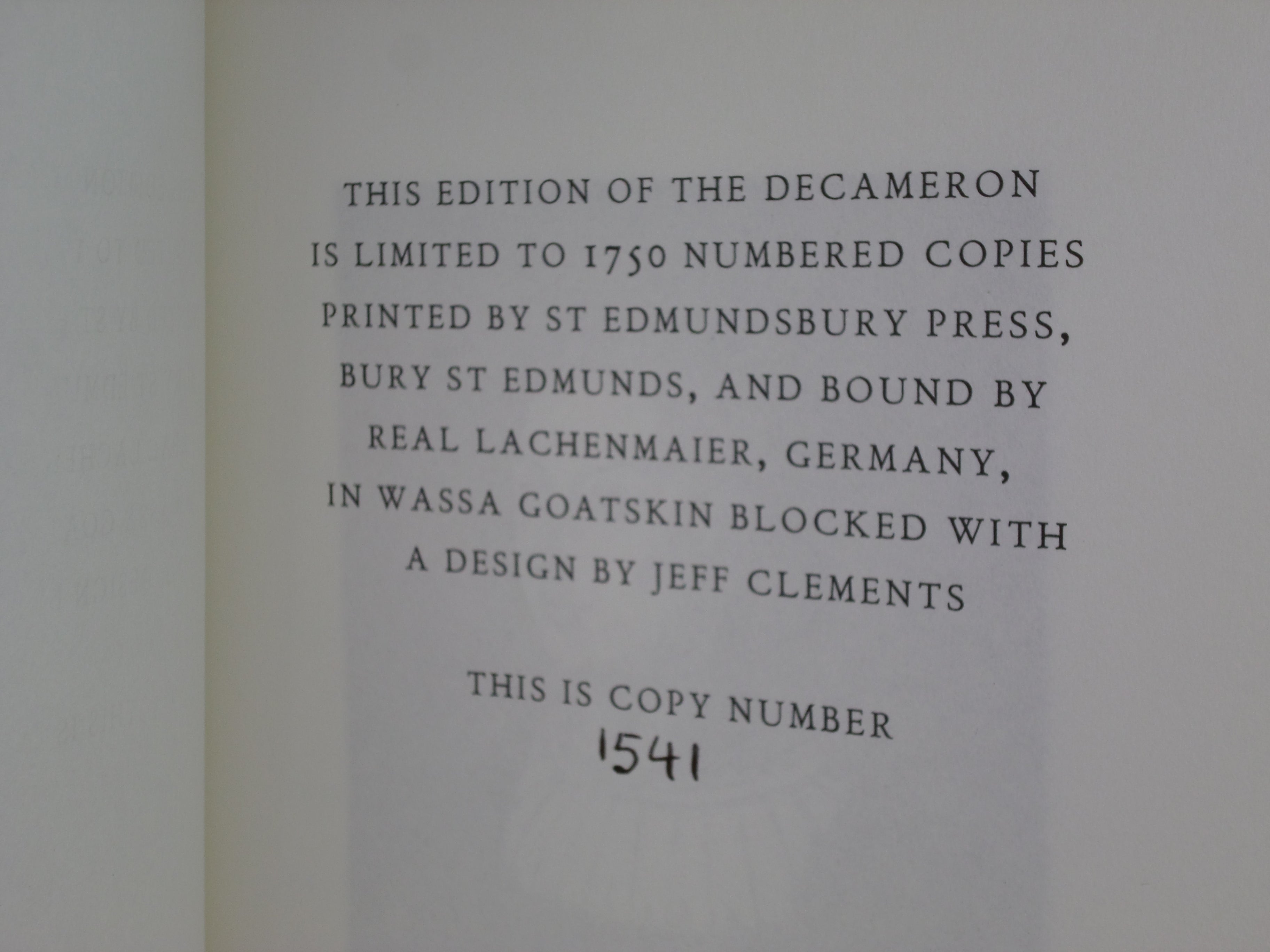 THE DECAMERON OF GIOVANNI BOCCACCIO 2007 FOLIO SOCIETY LIMITED EDITION