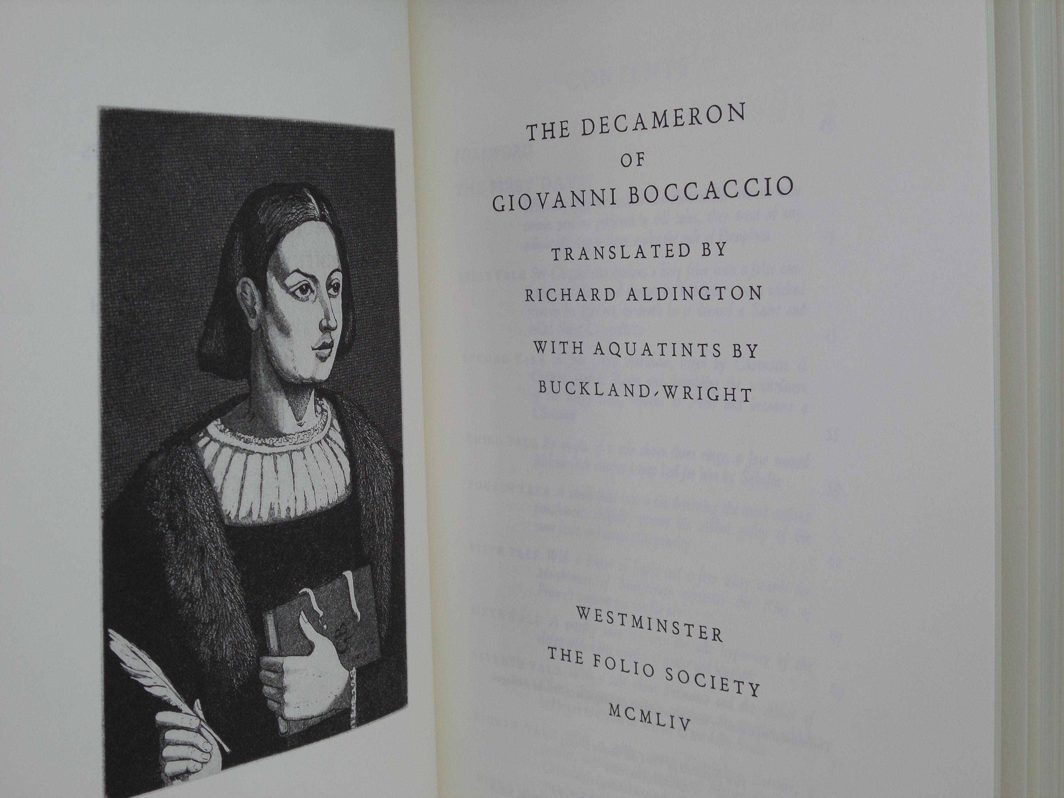 THE DECAMERON OF GIOVANNI BOCCACCIO 2007 FOLIO SOCIETY LIMITED EDITION