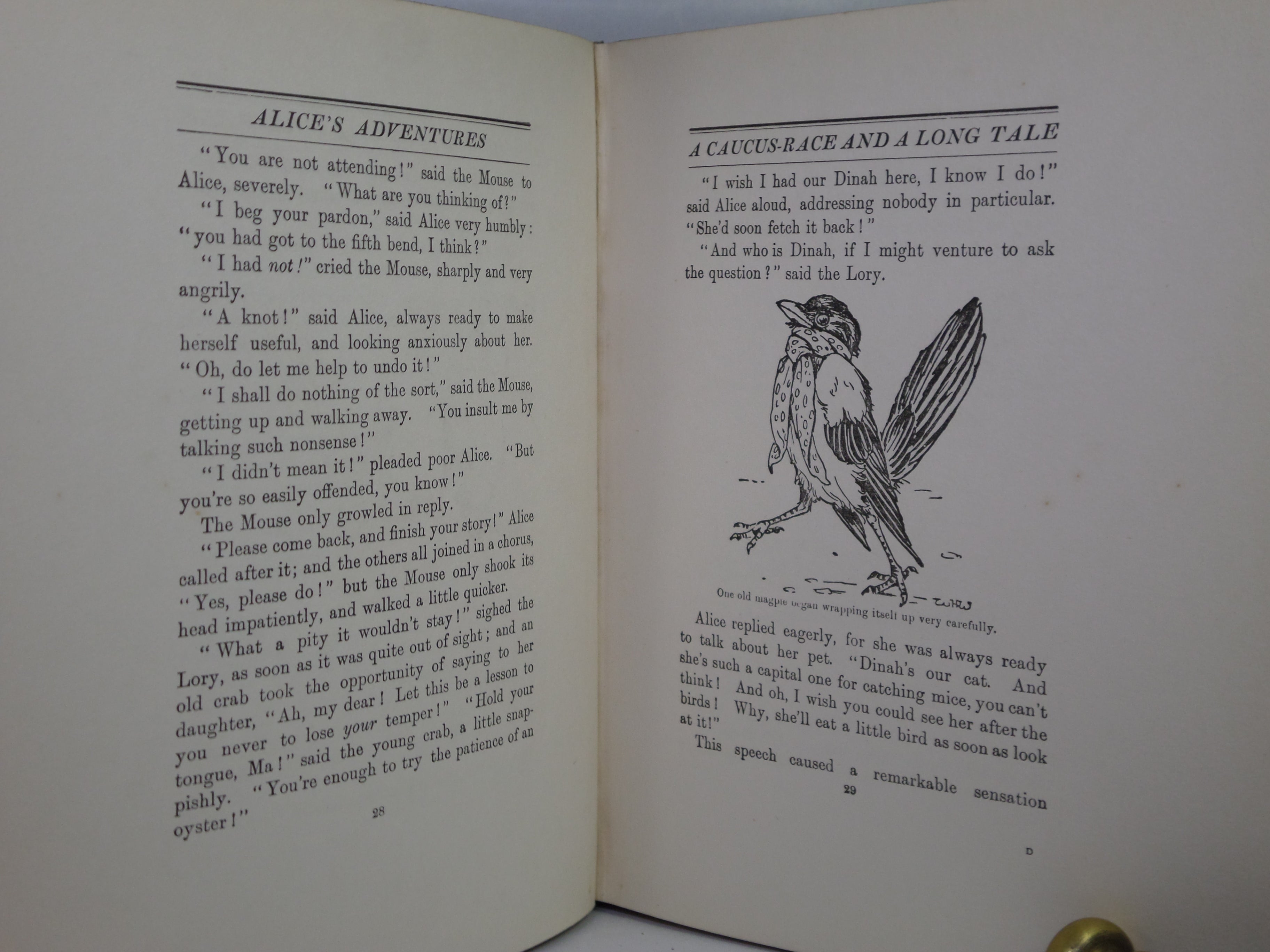 ALICE'S ADVENTURES IN WONDERLAND BY LEWIS CARROLL CA. 1935