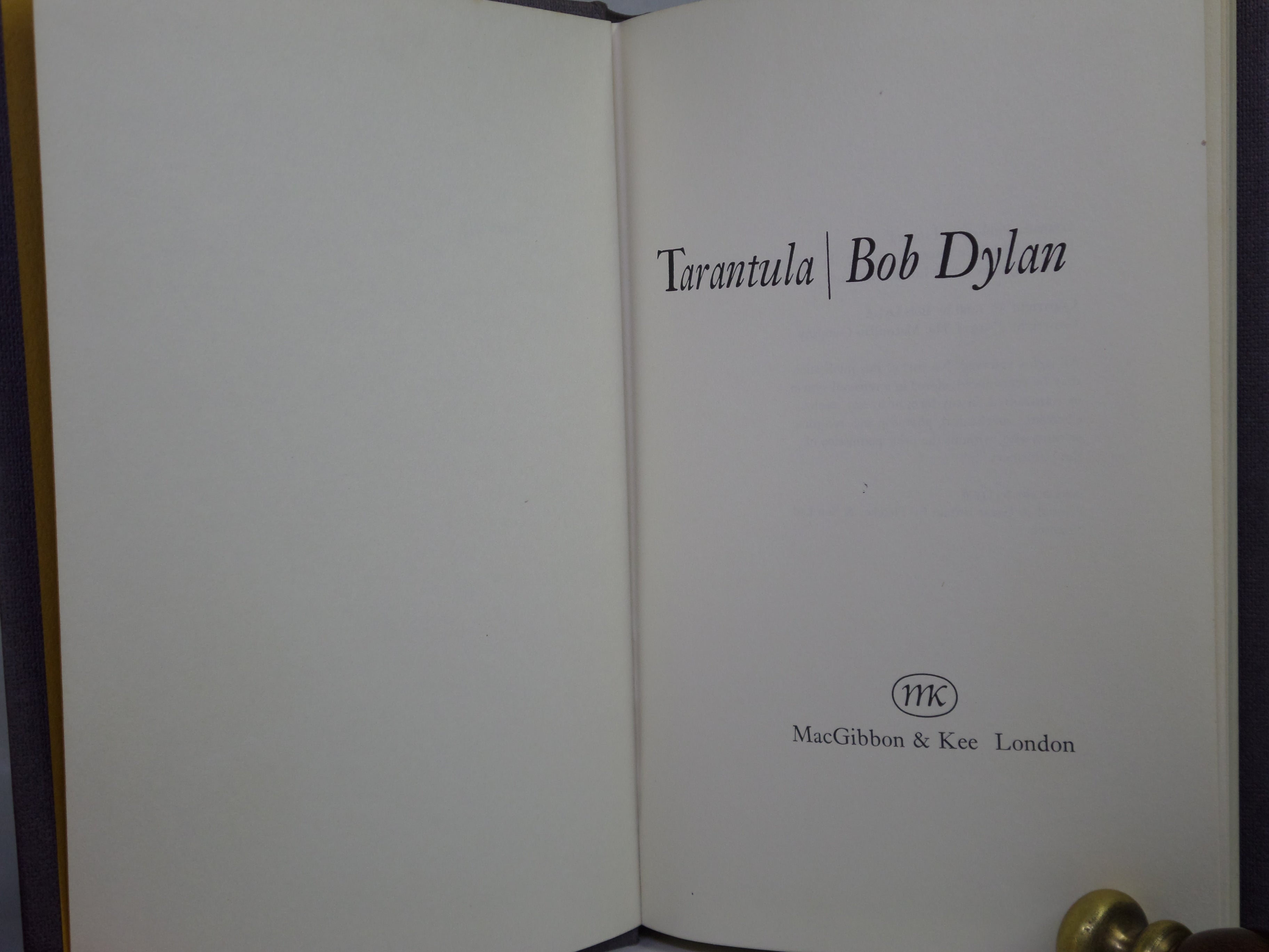 TARANTULA BY BOB DYLAN 1971 FIRST U.K. EDITION