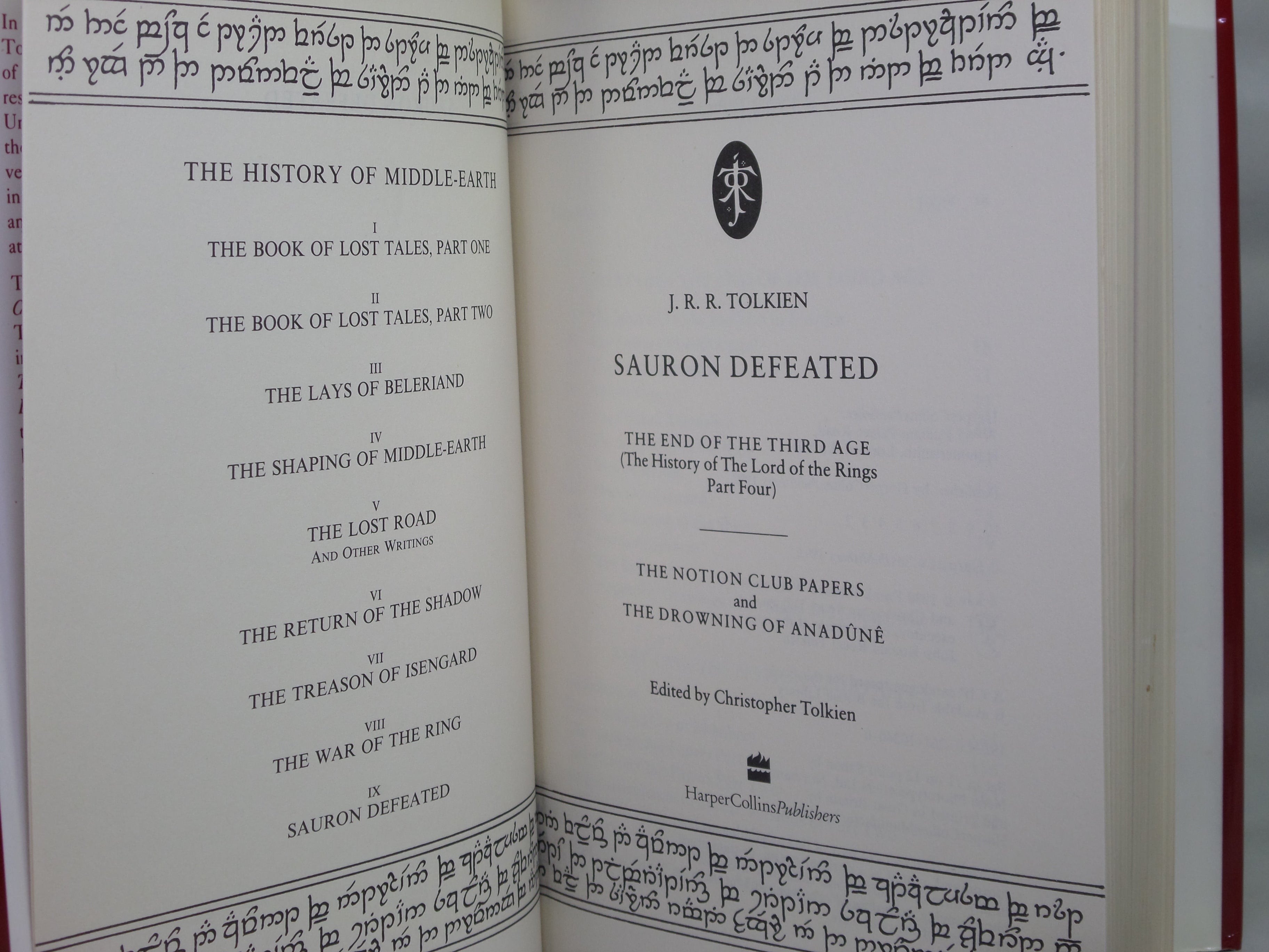 SAURON DEFEATED: BOOK 9 J.R.R. TOLKIEN 1992