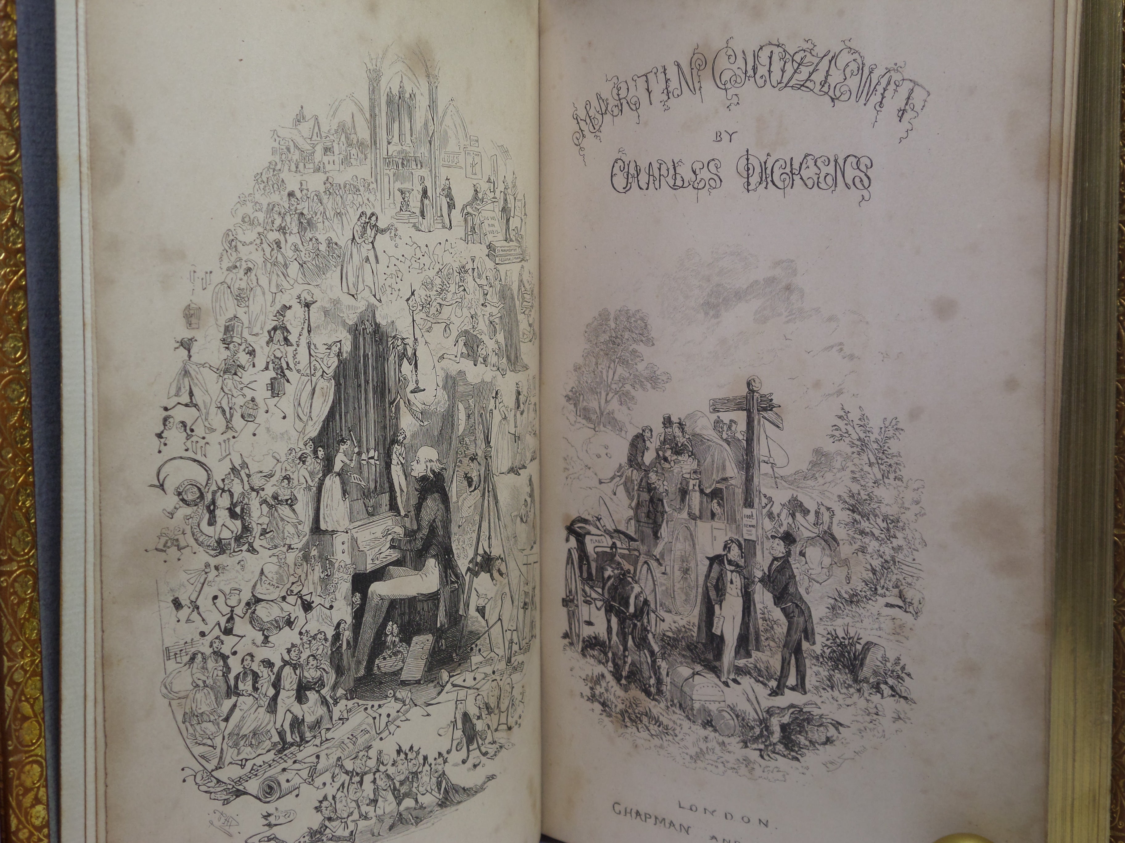 MARTIN CHUZZLEWIT BY CHARLES DICKENS 1844 FINELY BOUND BY MORRELL