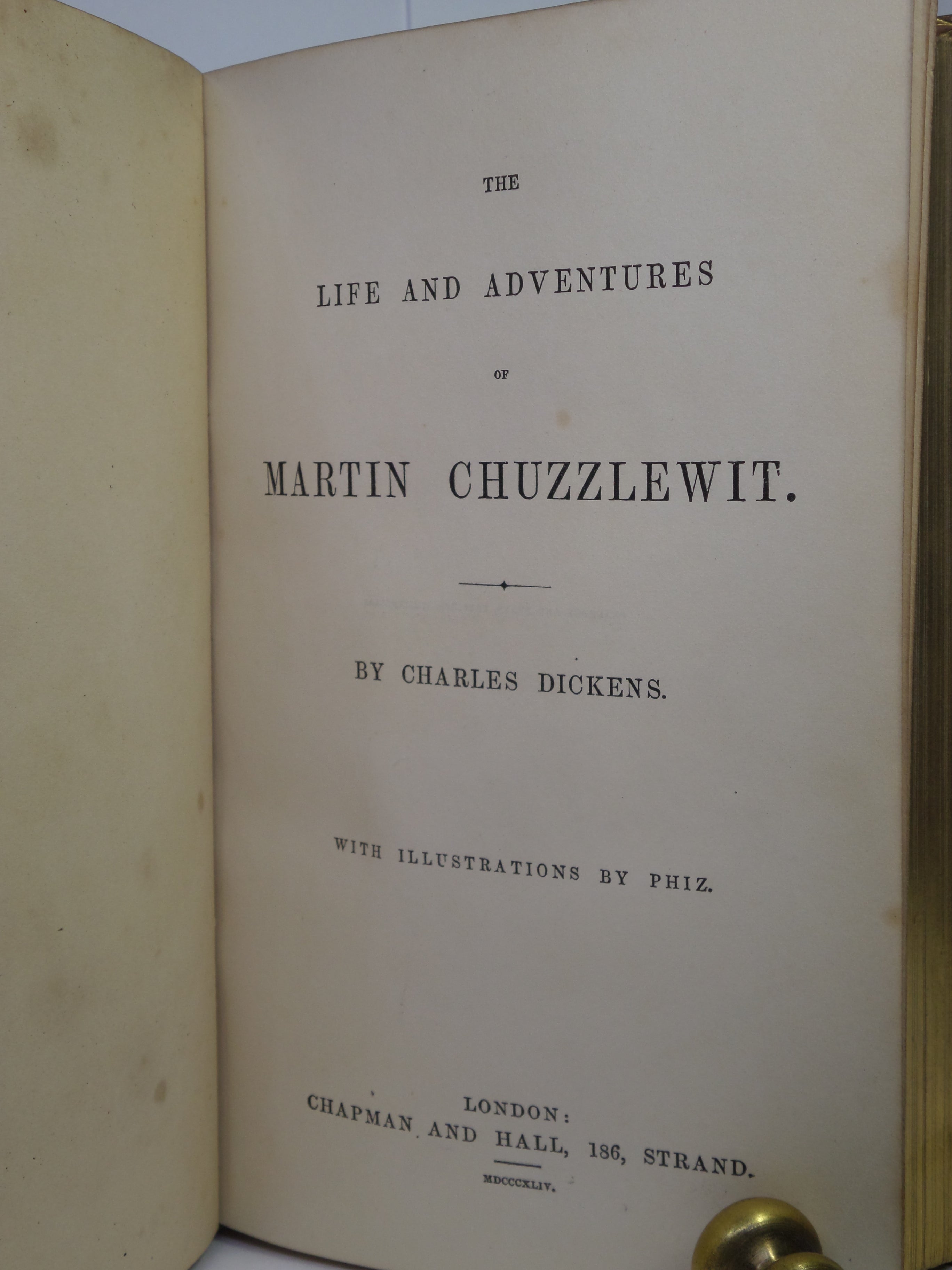 MARTIN CHUZZLEWIT BY CHARLES DICKENS 1844 FINELY BOUND BY MORRELL
