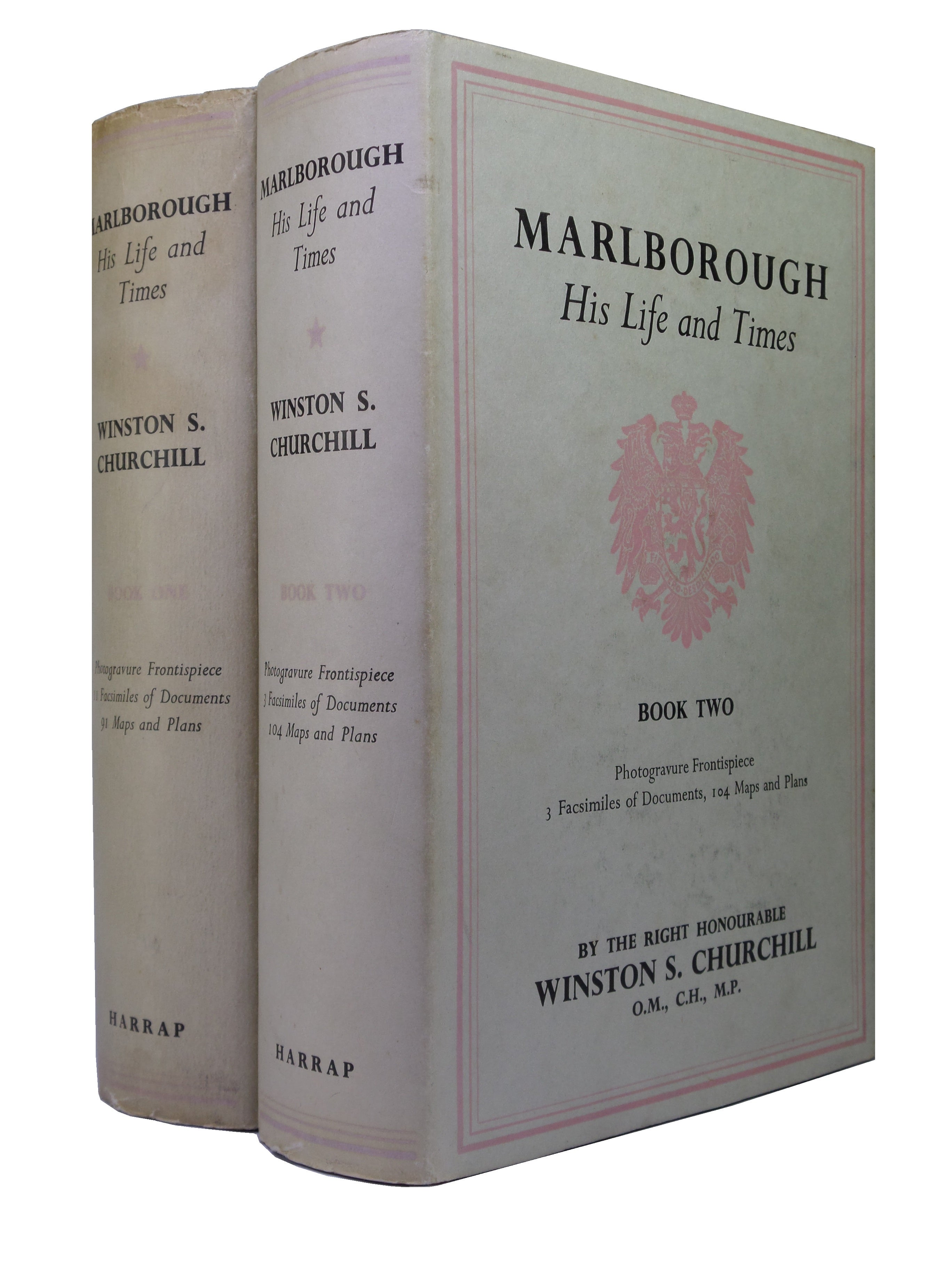 MARLBOROUGH HIS LIFE & TIMES BY WINSTON CHURCHILL 1955 IN TWO VOLUMES