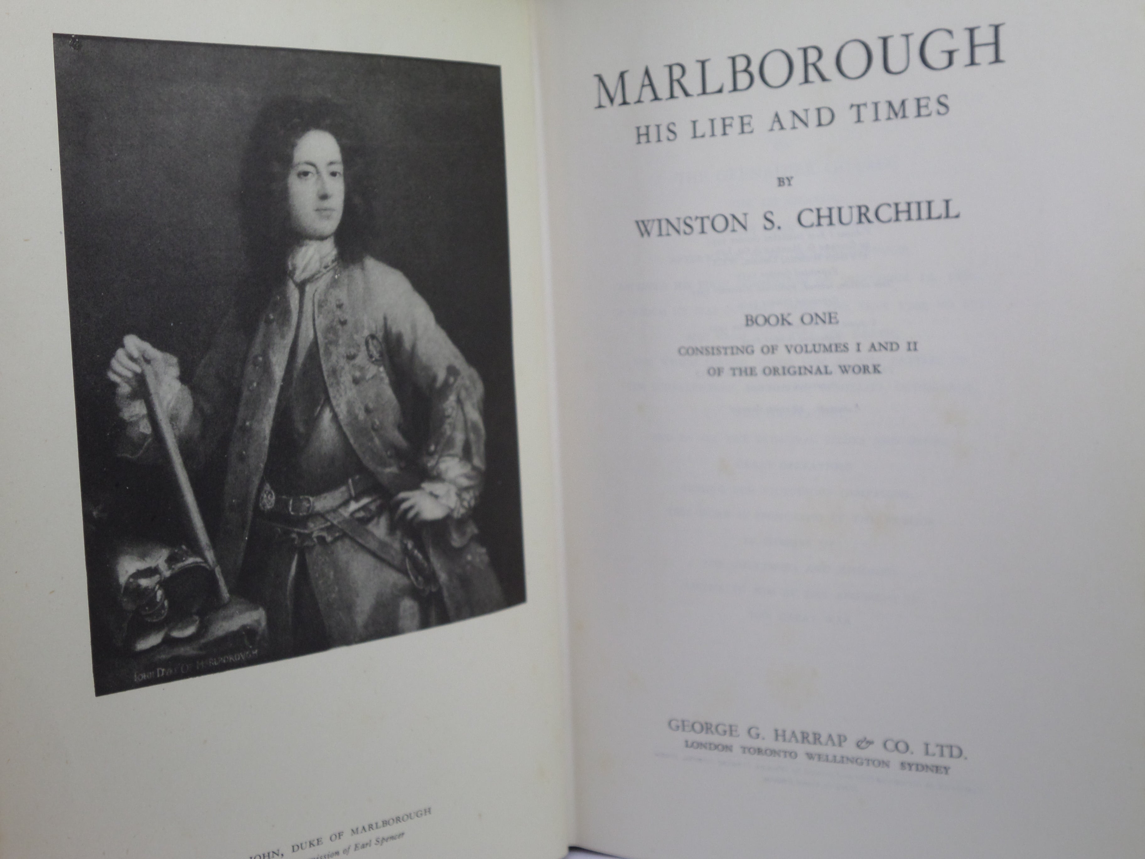 MARLBOROUGH HIS LIFE & TIMES BY WINSTON CHURCHILL 1955 IN TWO VOLUMES