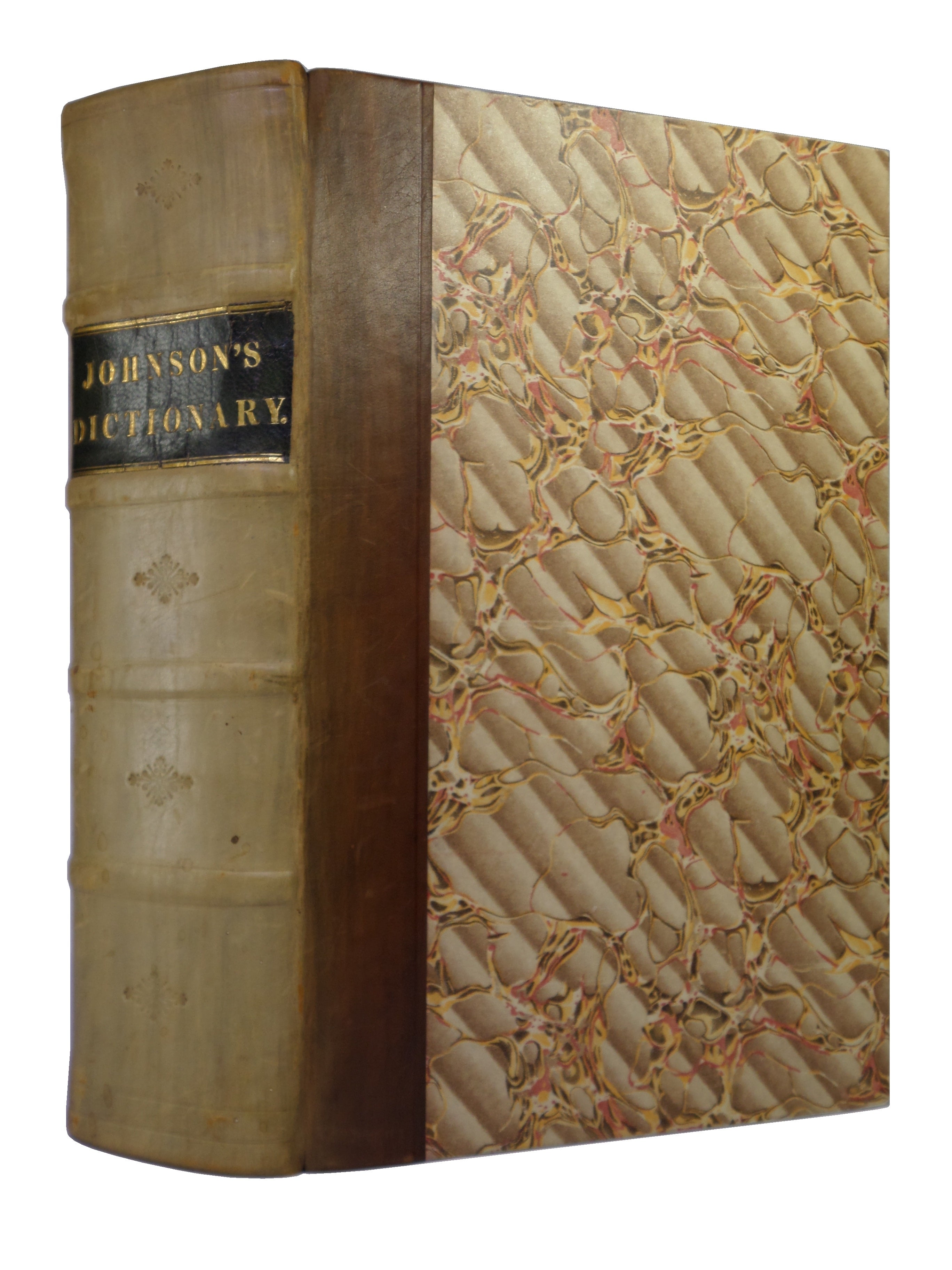 A DICTIONARY OF THE ENGLISH LANGUAGE BY SAMUEL JOHNSON 1830 LEATHER BINDING