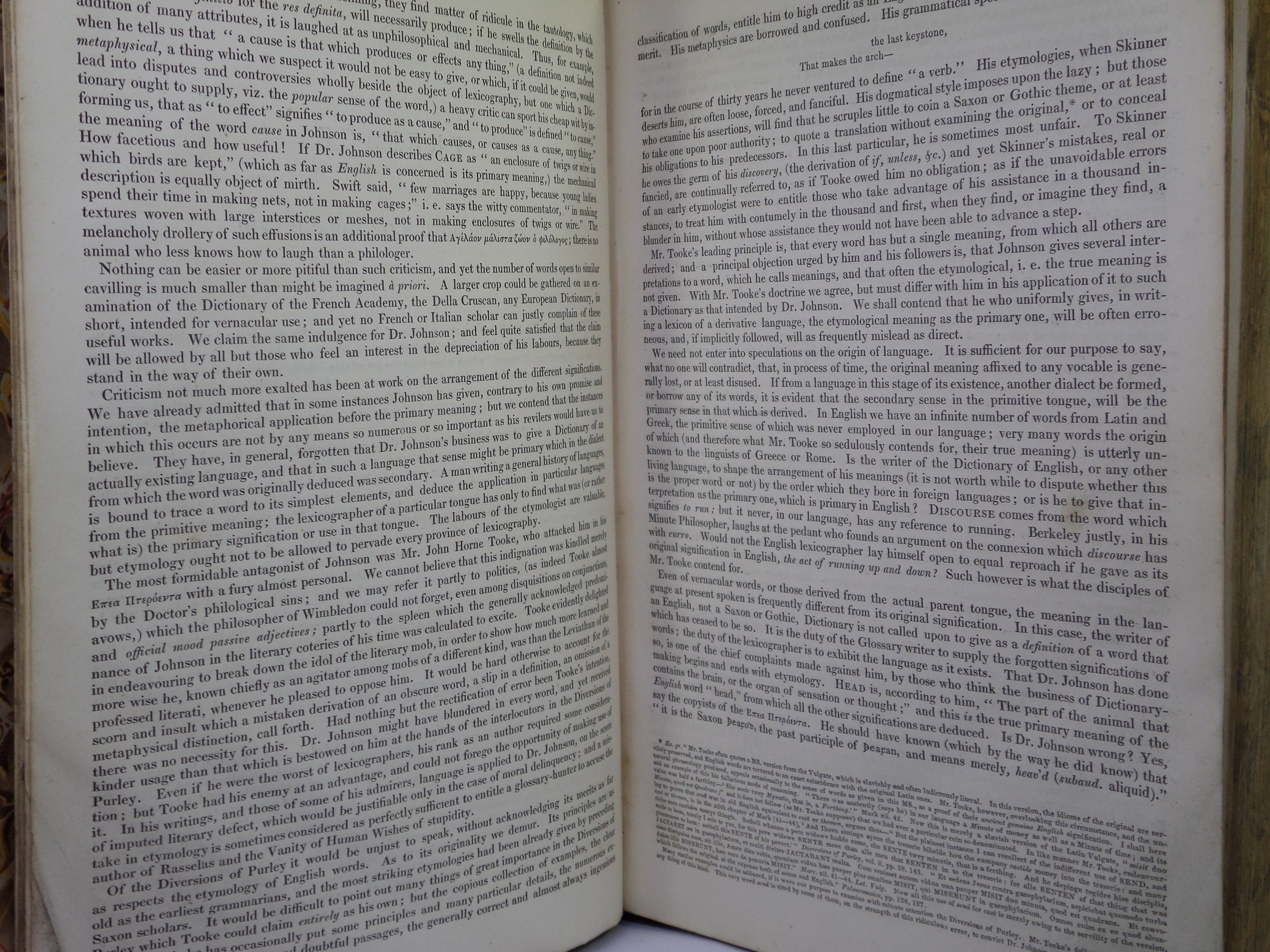 A DICTIONARY OF THE ENGLISH LANGUAGE BY SAMUEL JOHNSON 1830 LEATHER BINDING