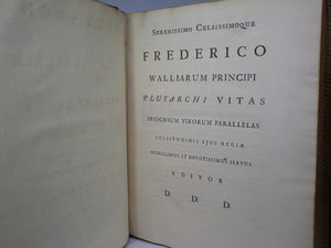 [PLUTARCH'S PARALLEL LIVES] PLUTARCHI CHAERONENSIS VITAE PARALLELAE CUM SINGULIS A LIQUOT GRAECE ET LATINE 1723-29