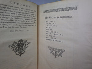 [PLUTARCH'S PARALLEL LIVES] PLUTARCHI CHAERONENSIS VITAE PARALLELAE CUM SINGULIS A LIQUOT GRAECE ET LATINE 1723-29