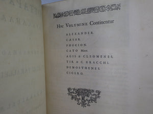 [PLUTARCH'S PARALLEL LIVES] PLUTARCHI CHAERONENSIS VITAE PARALLELAE CUM SINGULIS A LIQUOT GRAECE ET LATINE 1723-29