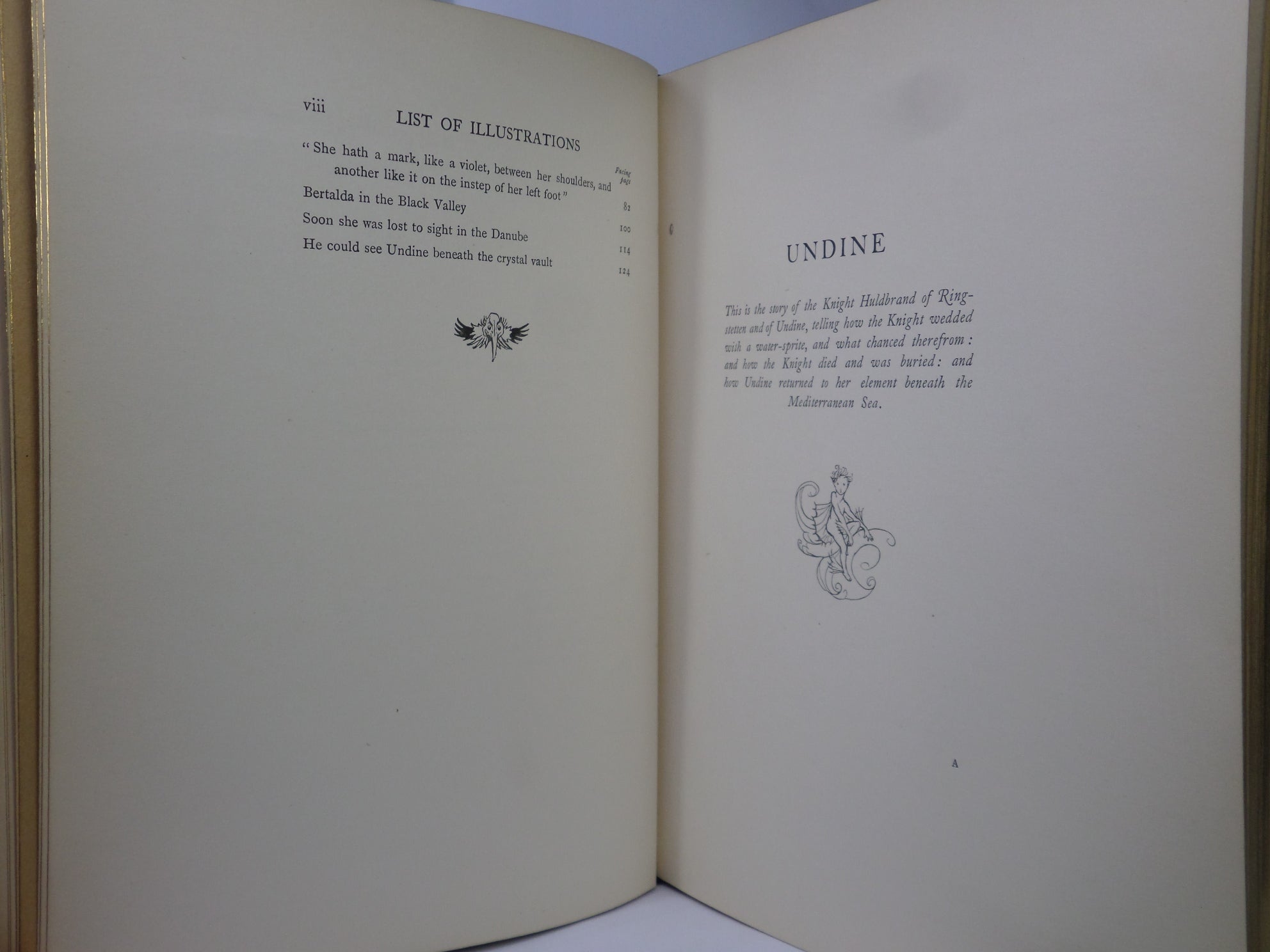 UNDINE BY DE LA MOTTE FOUQUÉ 1909 FIRST EDITION ILLUSTRATED BY ARTHUR RACKHAM, FINE BINDING