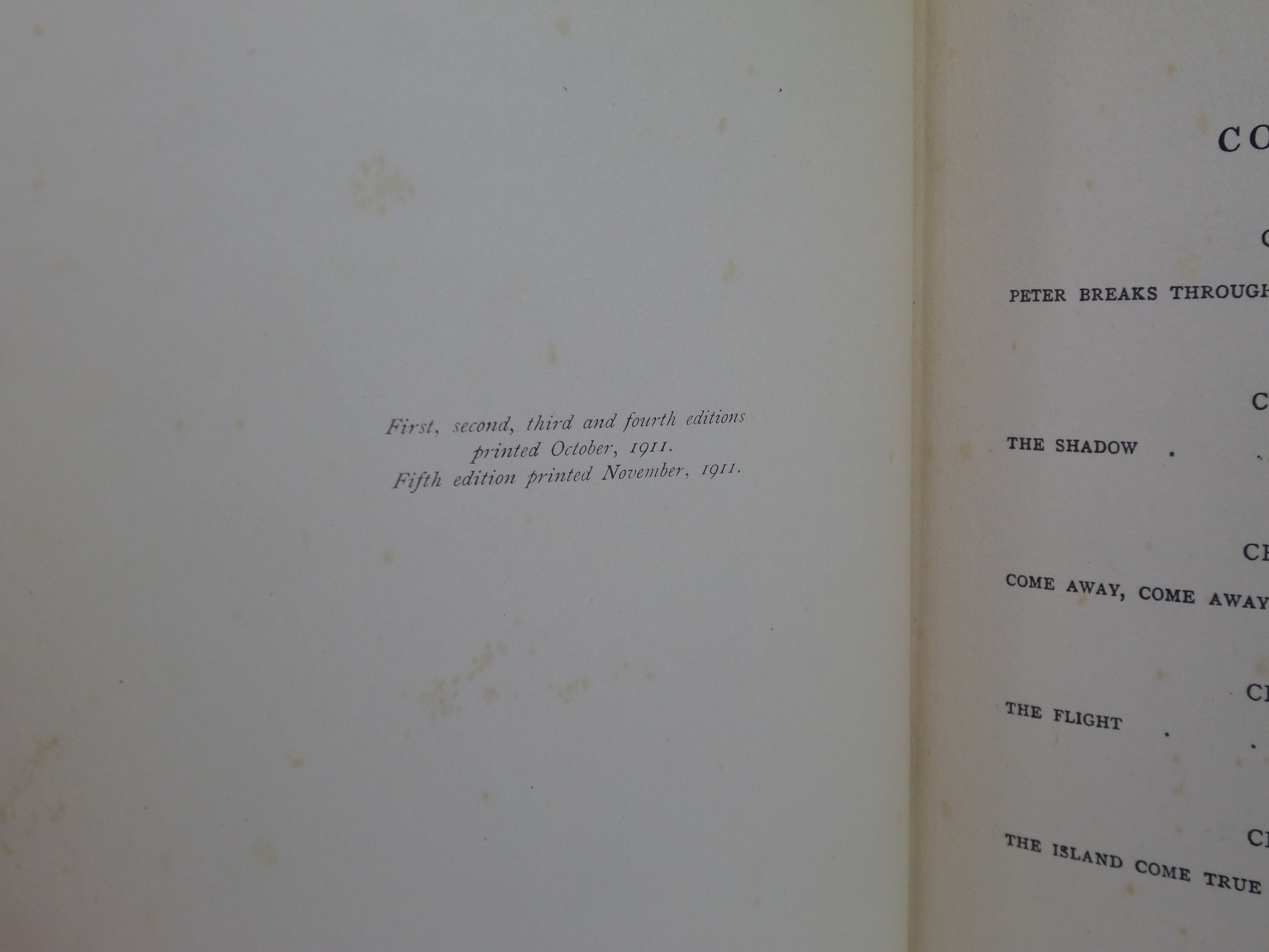 PETER AND WENDY BY J.M. BARRIE 1911 FIFTH EDITION
