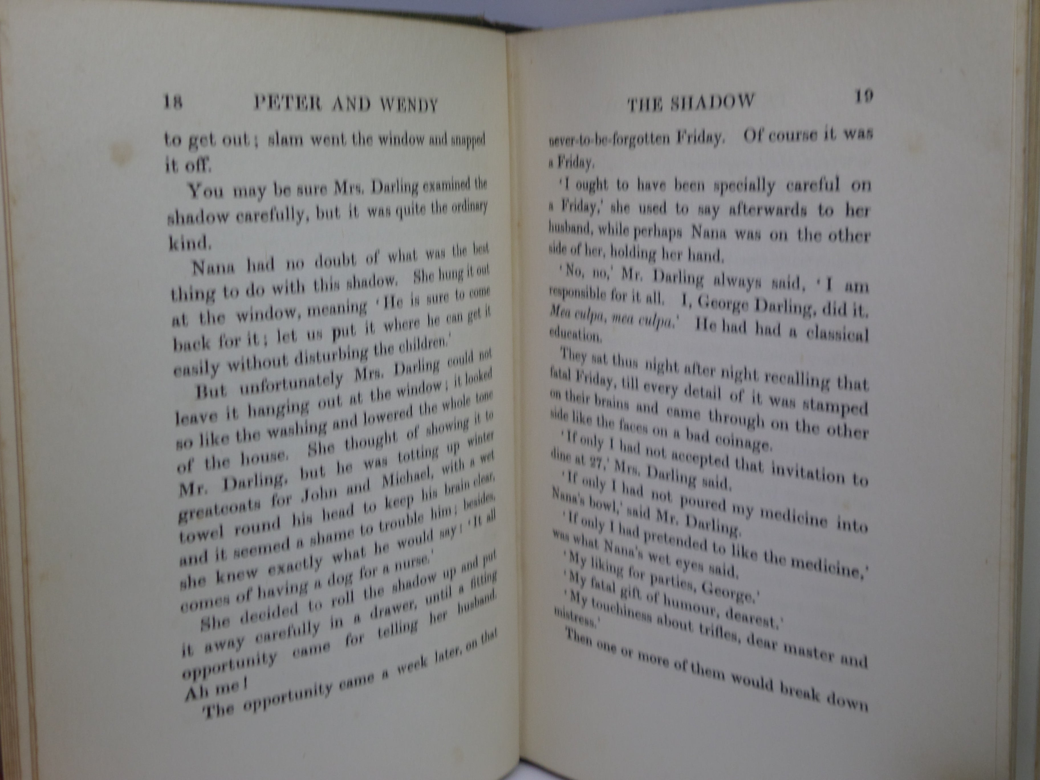 PETER AND WENDY BY J.M. BARRIE 1911 FIFTH EDITION