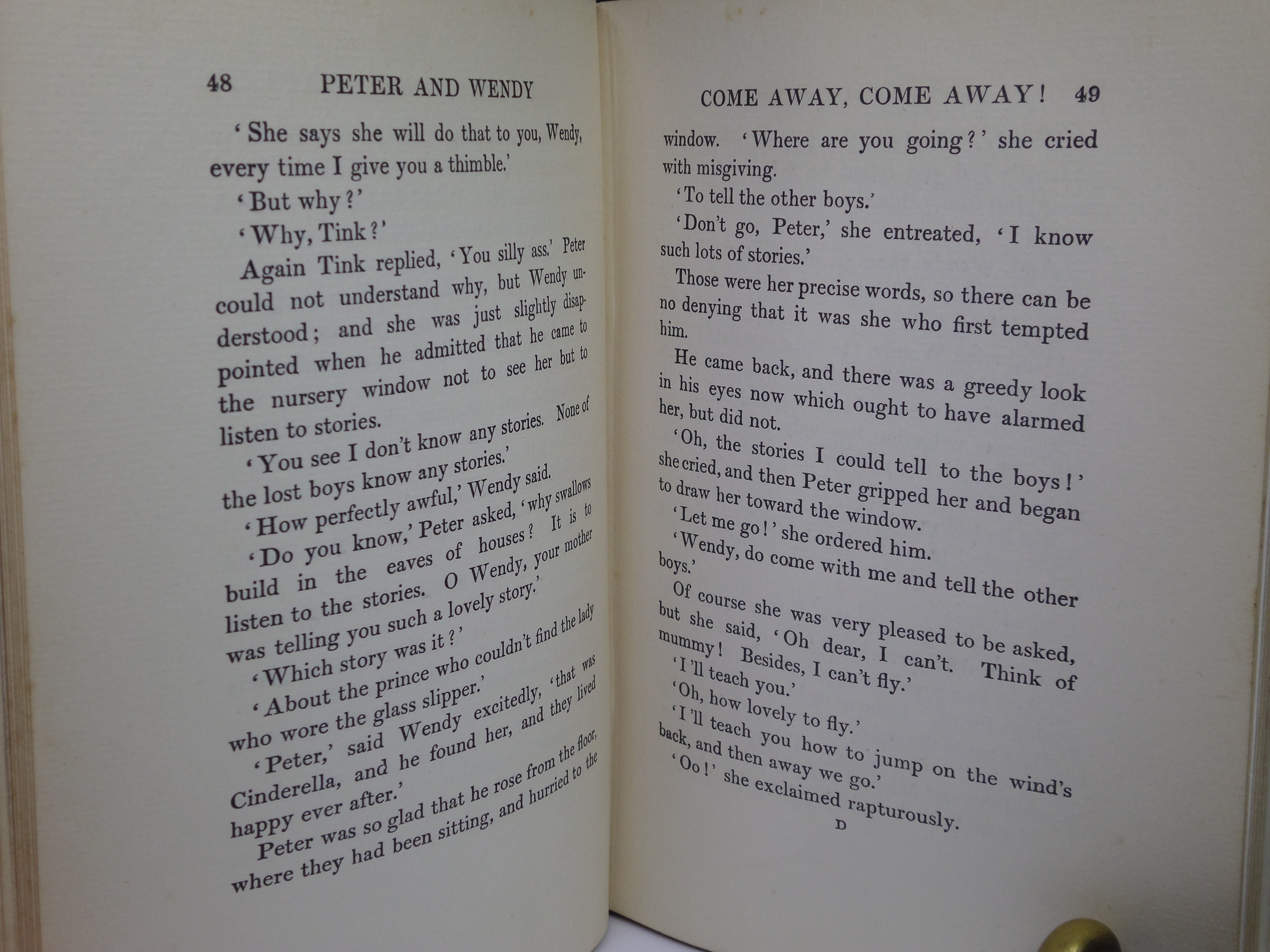PETER AND WENDY BY J.M. BARRIE 1911 FIFTH EDITION