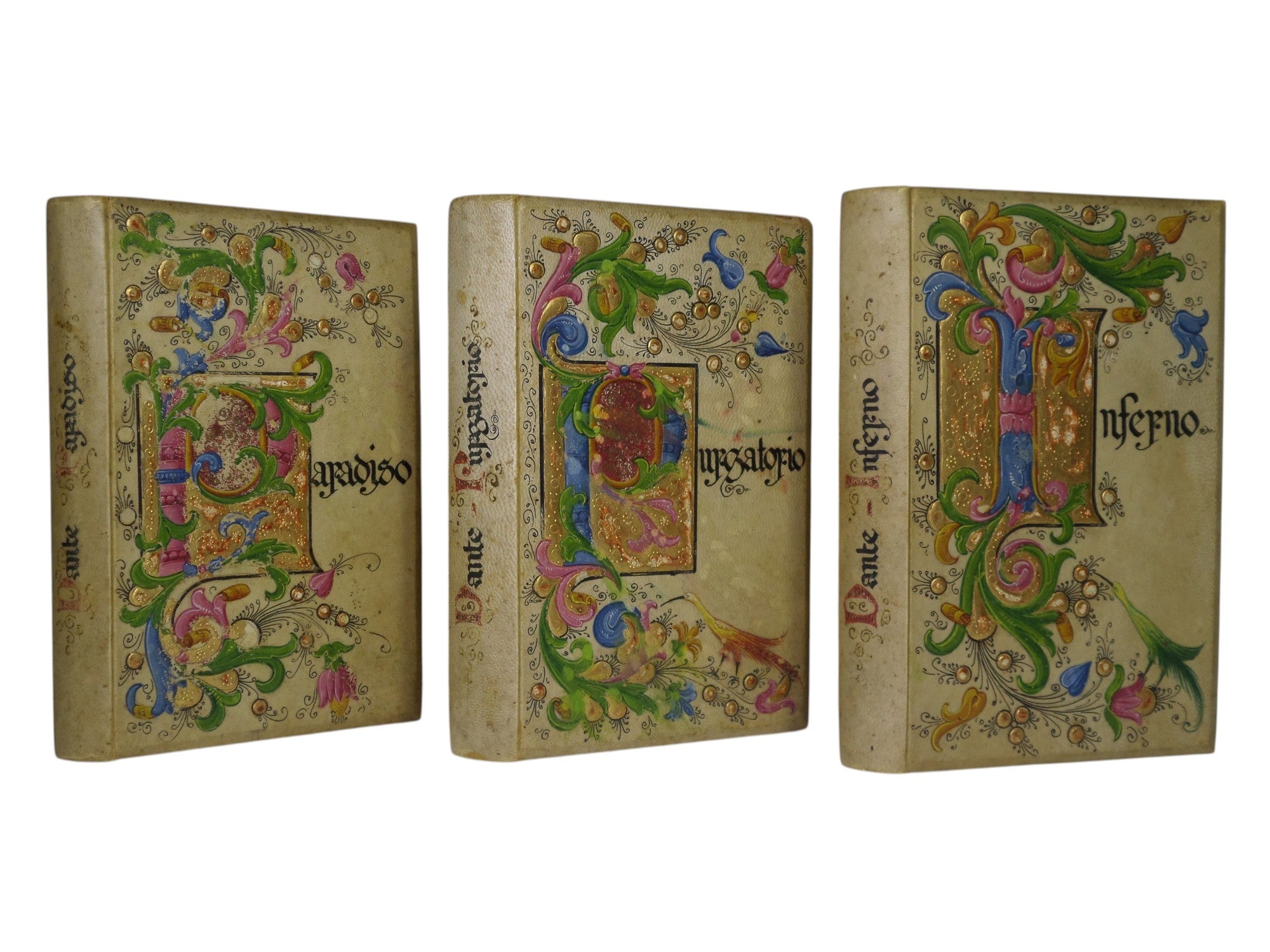 THE DIVINE COMEDY BY DANTE ALIGHIERI 1904 GIANNINI FAMILY HAND-PAINTED BINDINGS