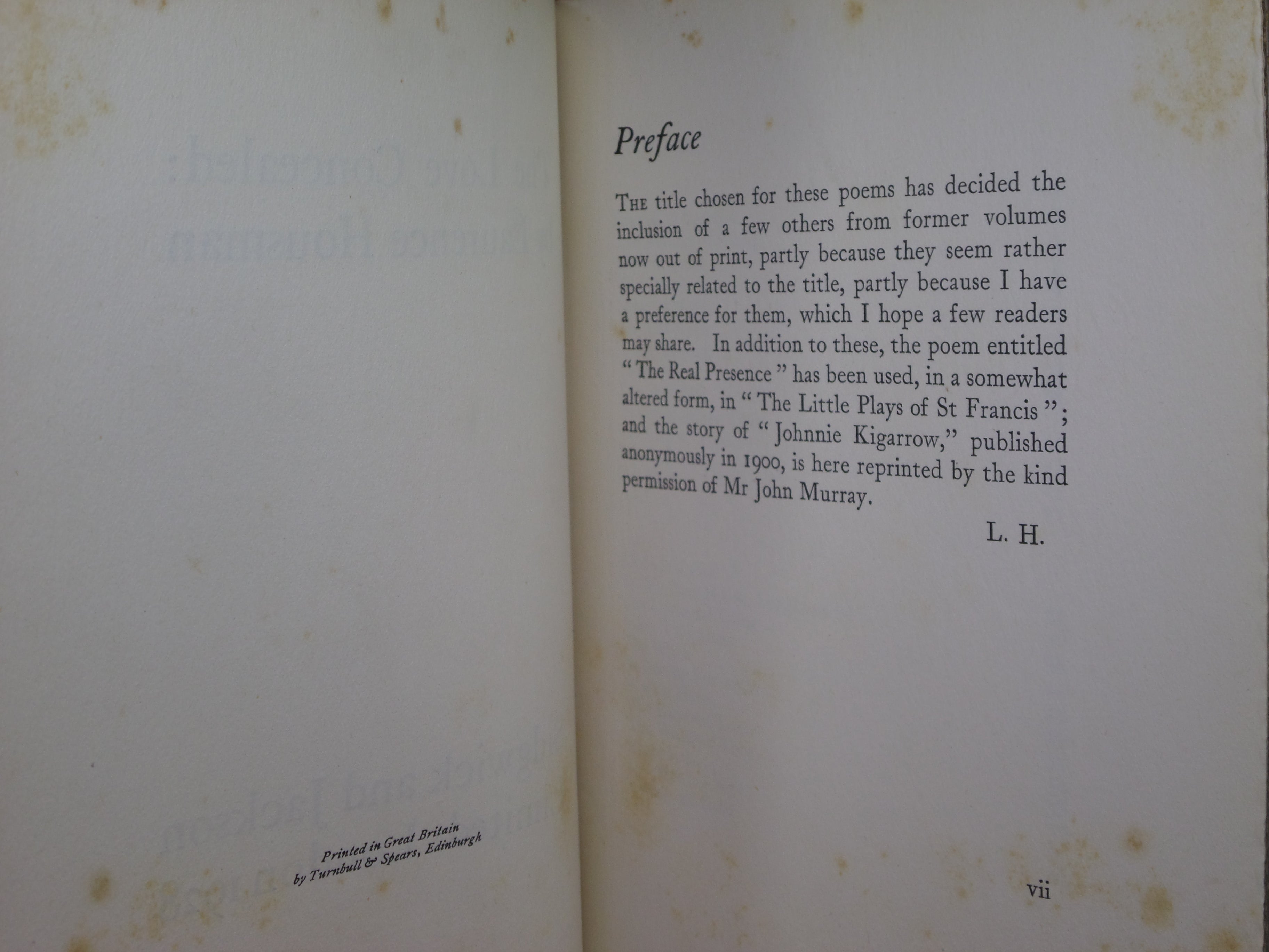 THE LOVE CONCEALED BY LAURENCE HOUSMAN 1928 FINE BINDING