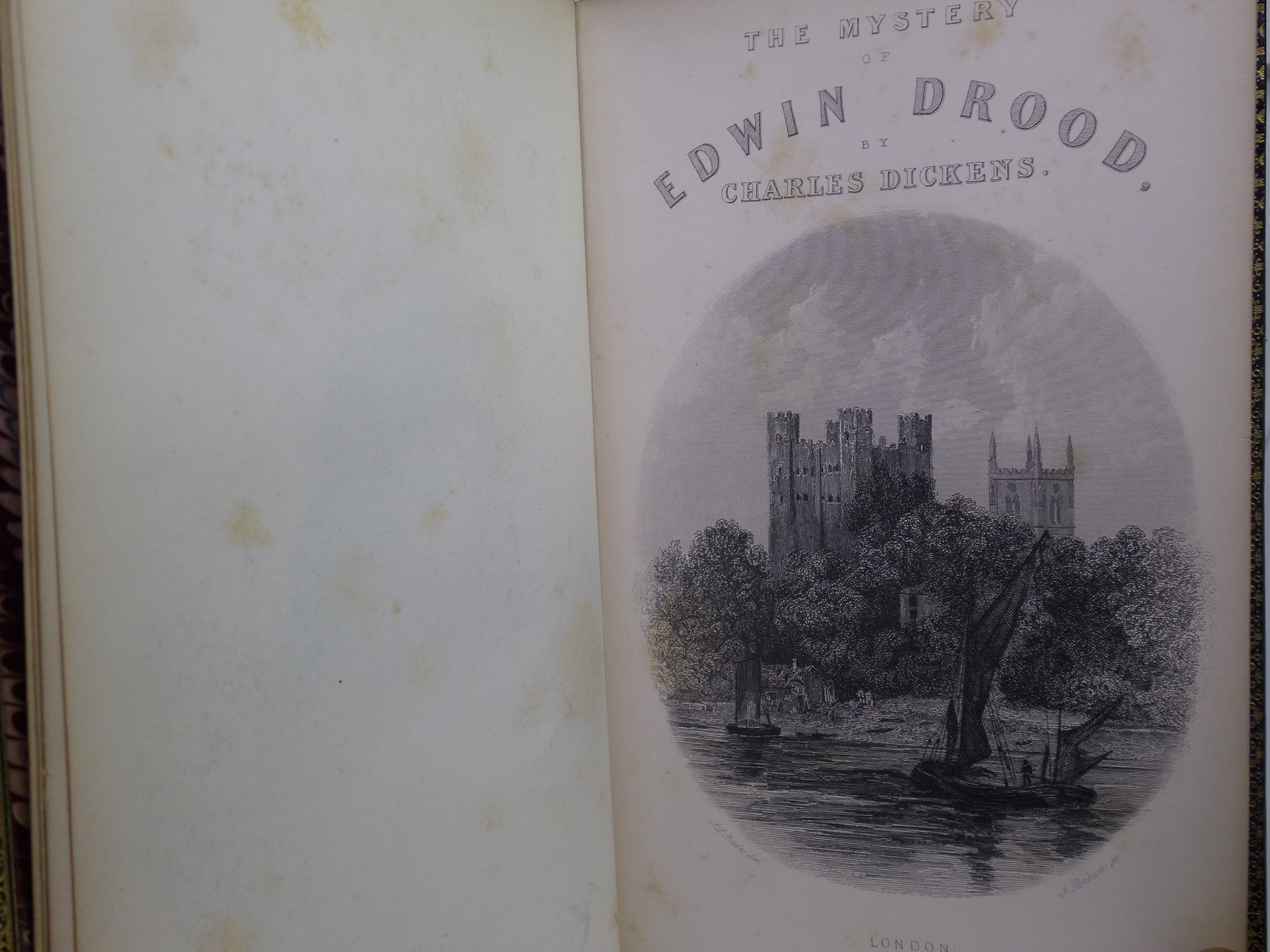 THE MYSTERY OF EDWIN DROOD BY CHARLES DICKENS 1870 FIRST EDITION MANSELL BINDING