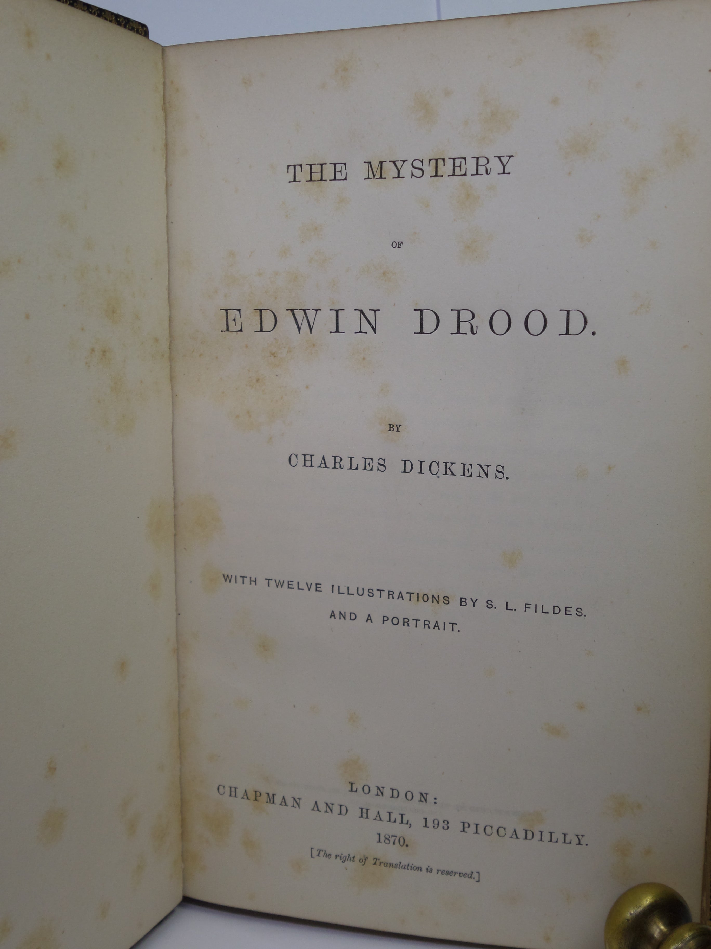 THE MYSTERY OF EDWIN DROOD BY CHARLES DICKENS 1870 FIRST EDITION MANSELL BINDING