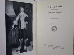 ORLANDO BY VIRGINIA WOOLF 1928 THIRD IMPRESSION