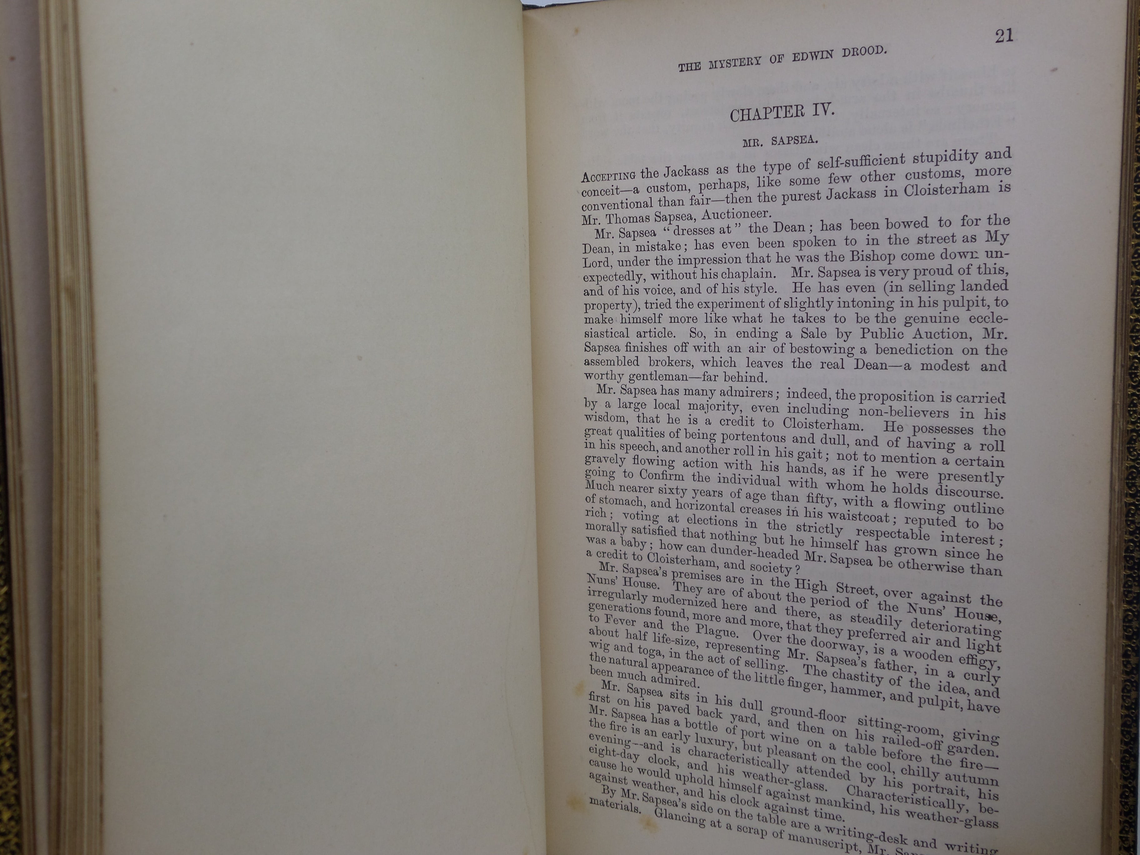 THE MYSTERY OF EDWIN DROOD BY CHARLES DICKENS 1870 FIRST EDITION MANSELL BINDING