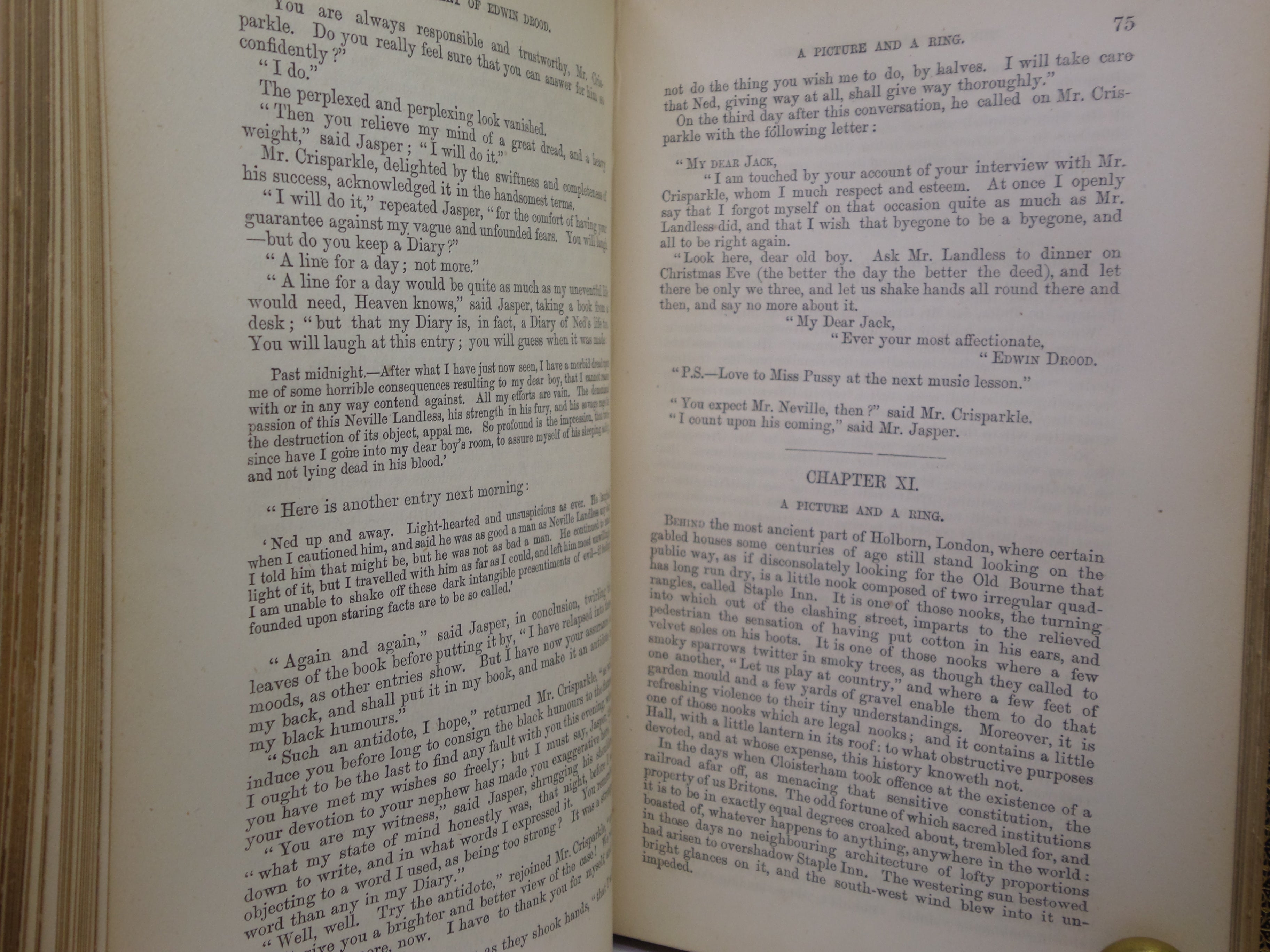 THE MYSTERY OF EDWIN DROOD BY CHARLES DICKENS 1870 FIRST EDITION MANSELL BINDING