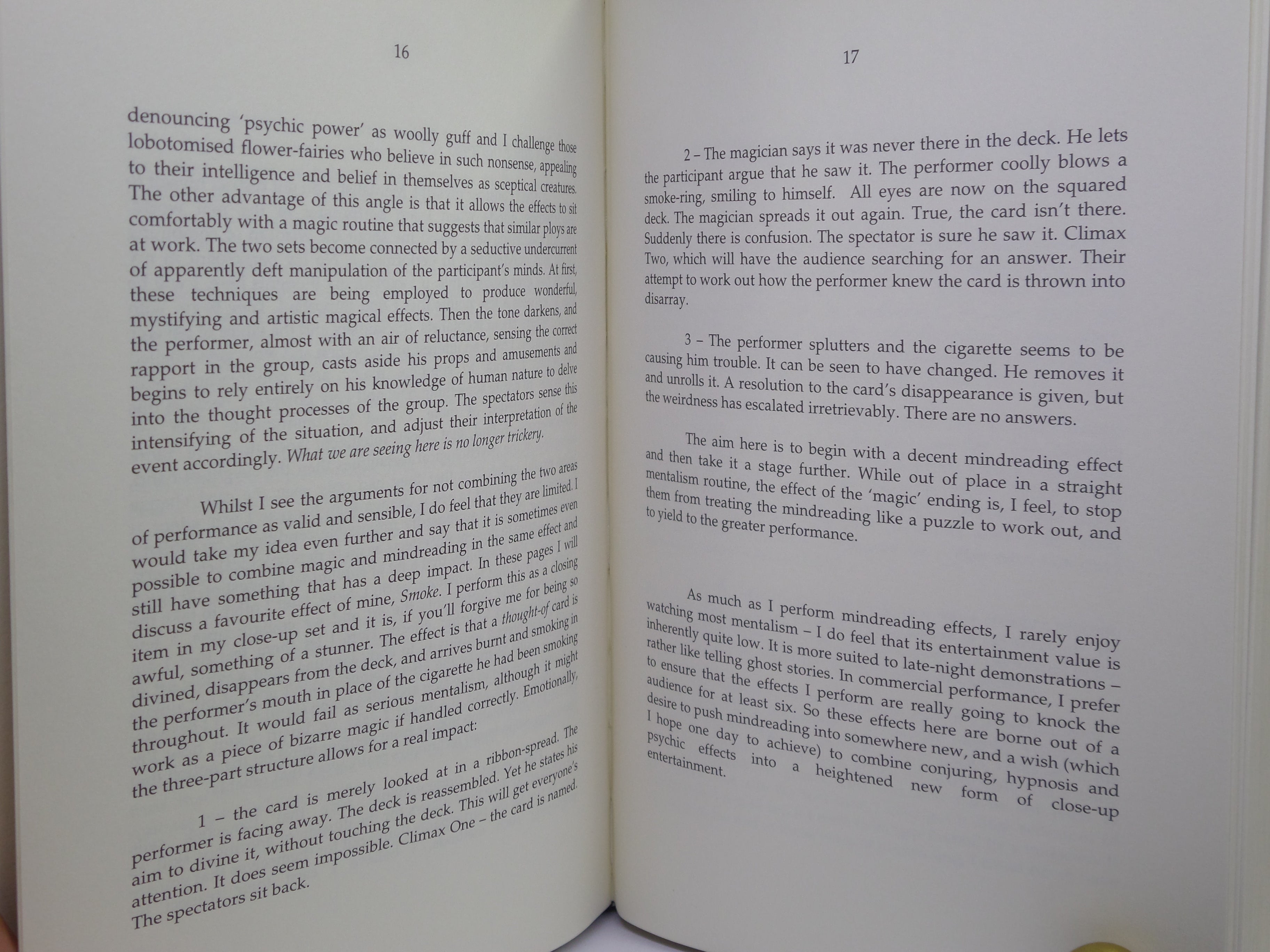 PURE EFFECT: DIRECT MIND READING AND MAGICAL ARTISTRY BY DERREN BROWN 2000 THIRD EDITION