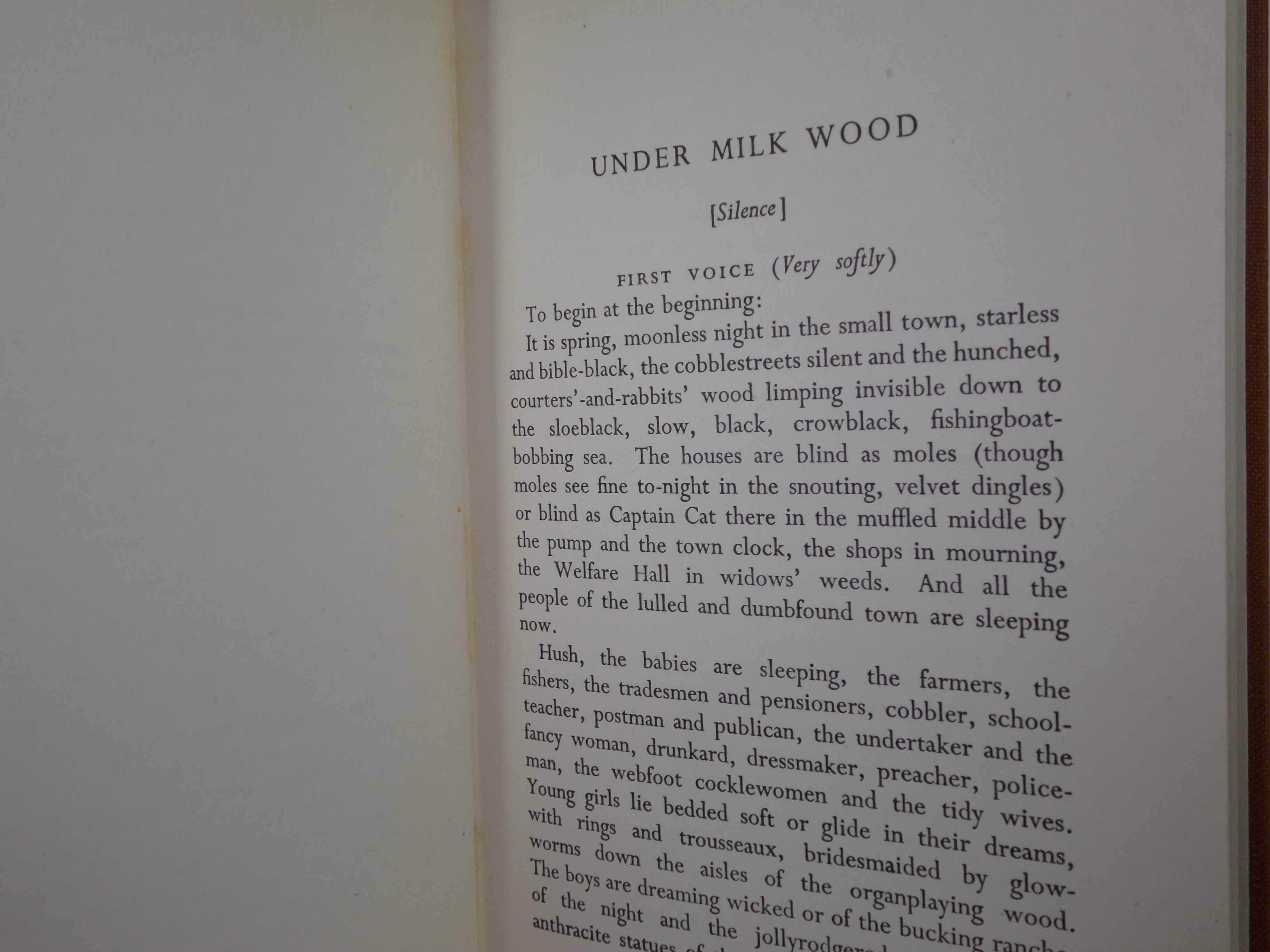 UNDER MILK WOOD BY DYLAN THOMAS 1954 FIRST EDITION