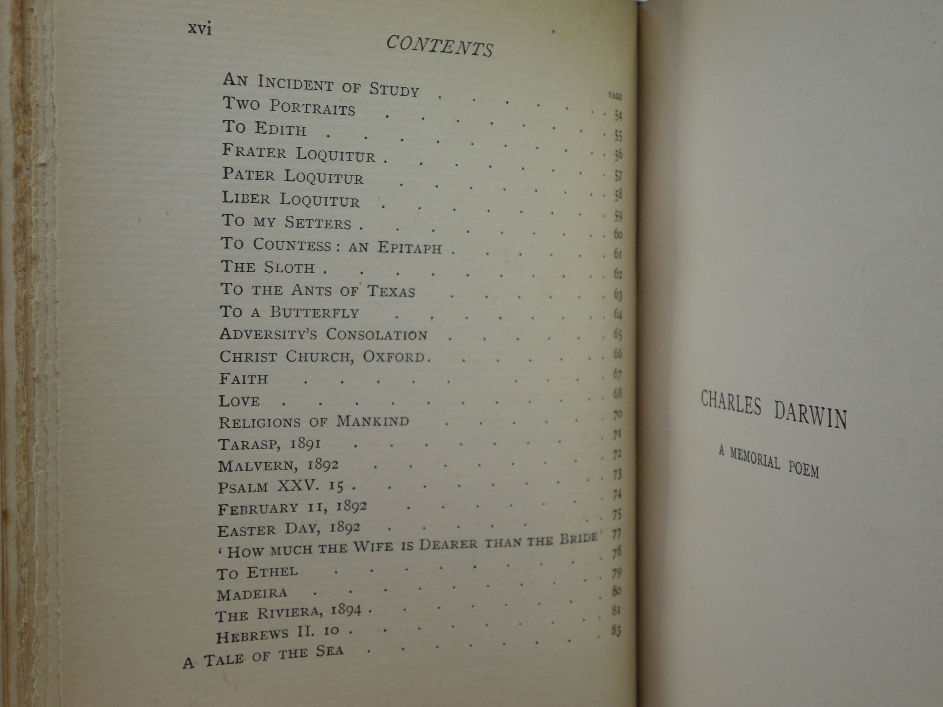 A SELECTION FROM THE POEMS OF GEORGE JOHN ROMANES 1896 LEATHER BOUND FIRST ED.