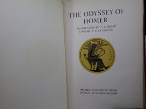 THE ODYSSEY OF HOMER TRANSLATED BY T. E. LAWRENCE 1935 DELUXE LEATHER BINDING