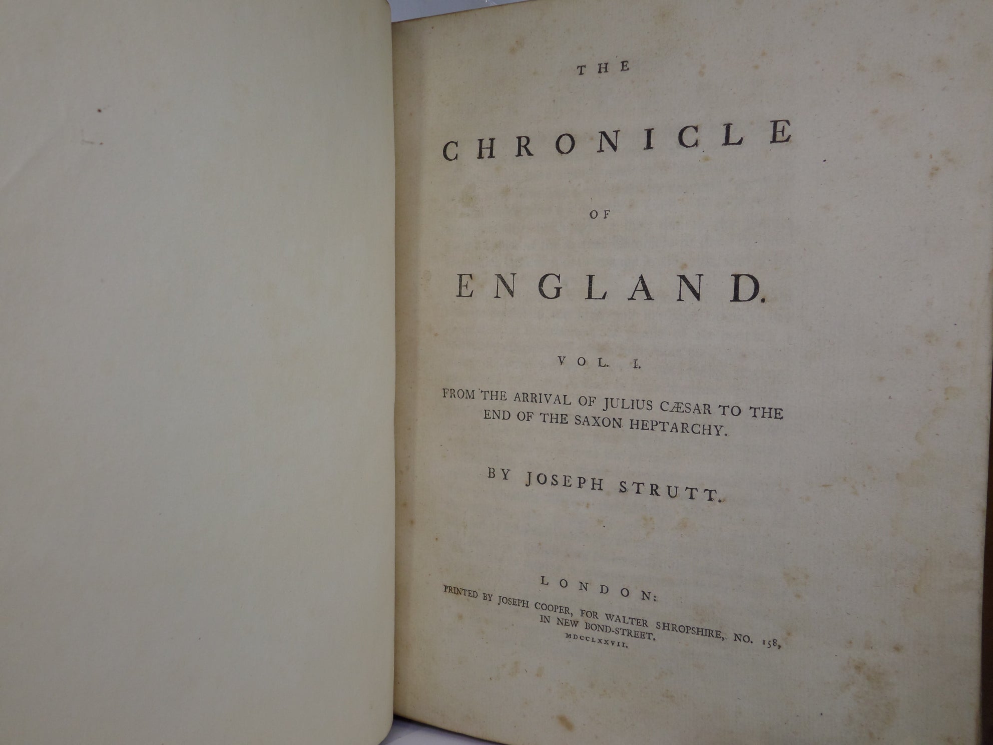 THE CHRONICLE OF ENGLAND BY JOSEPH STRUTT 1777-1779 FINELY BOUND IN TWO VOLUMES